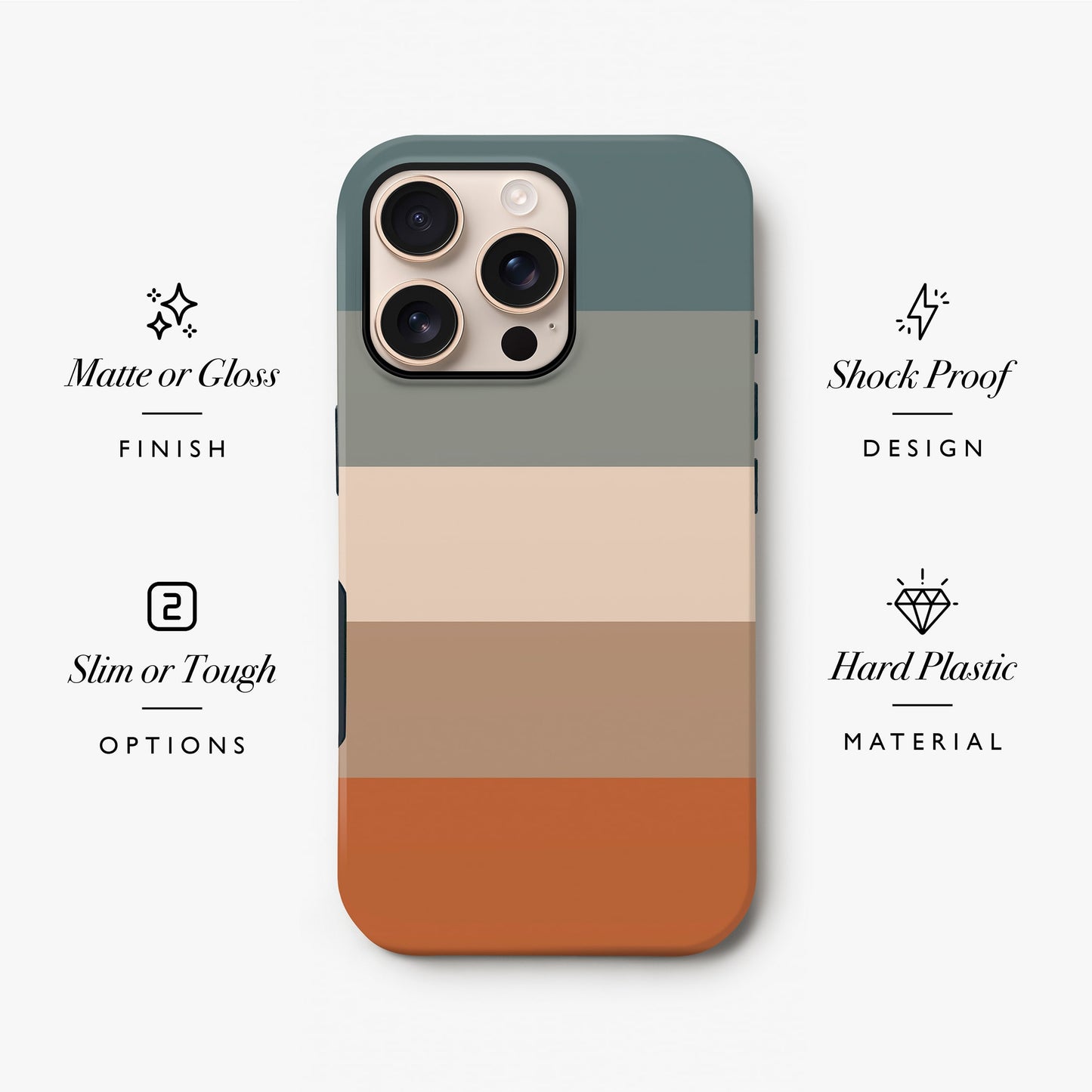 Muted Orange Blue Stripe Case