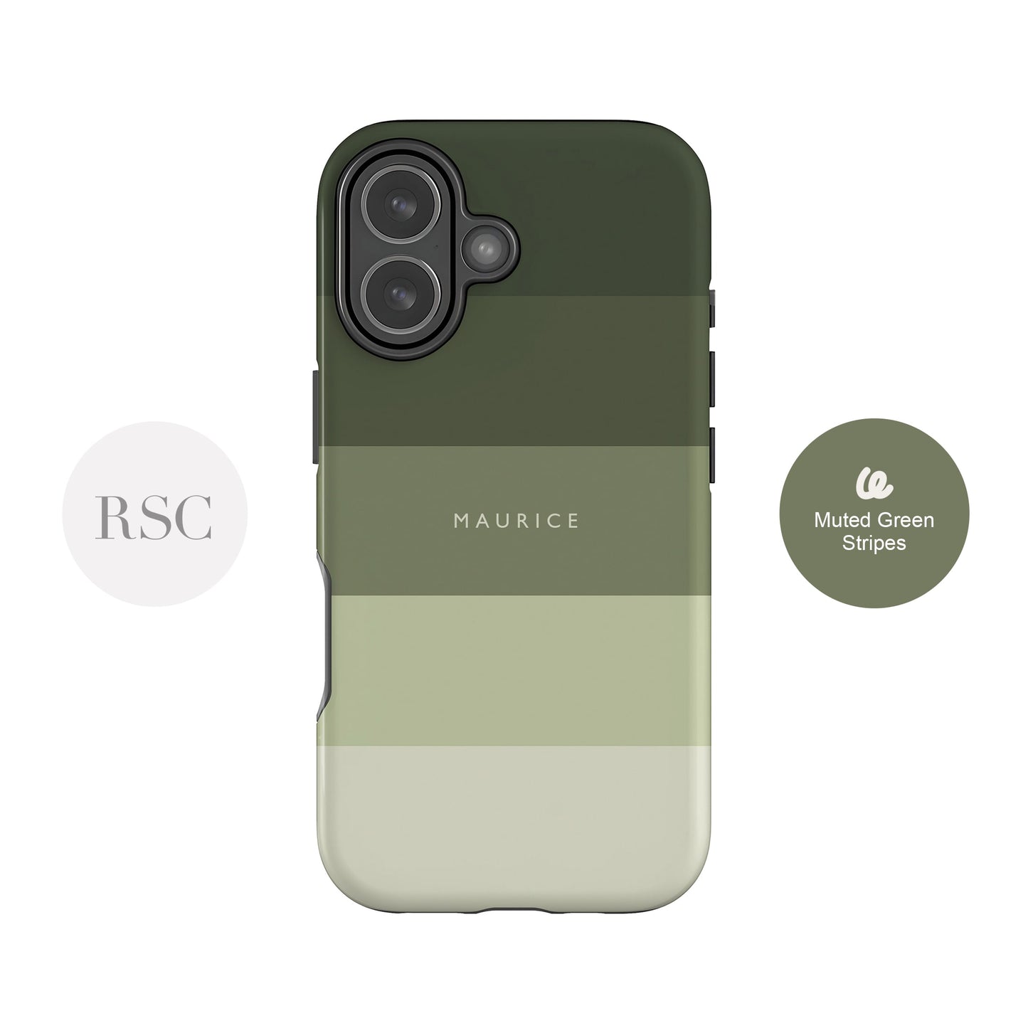 Custom Muted Green Stripes Case