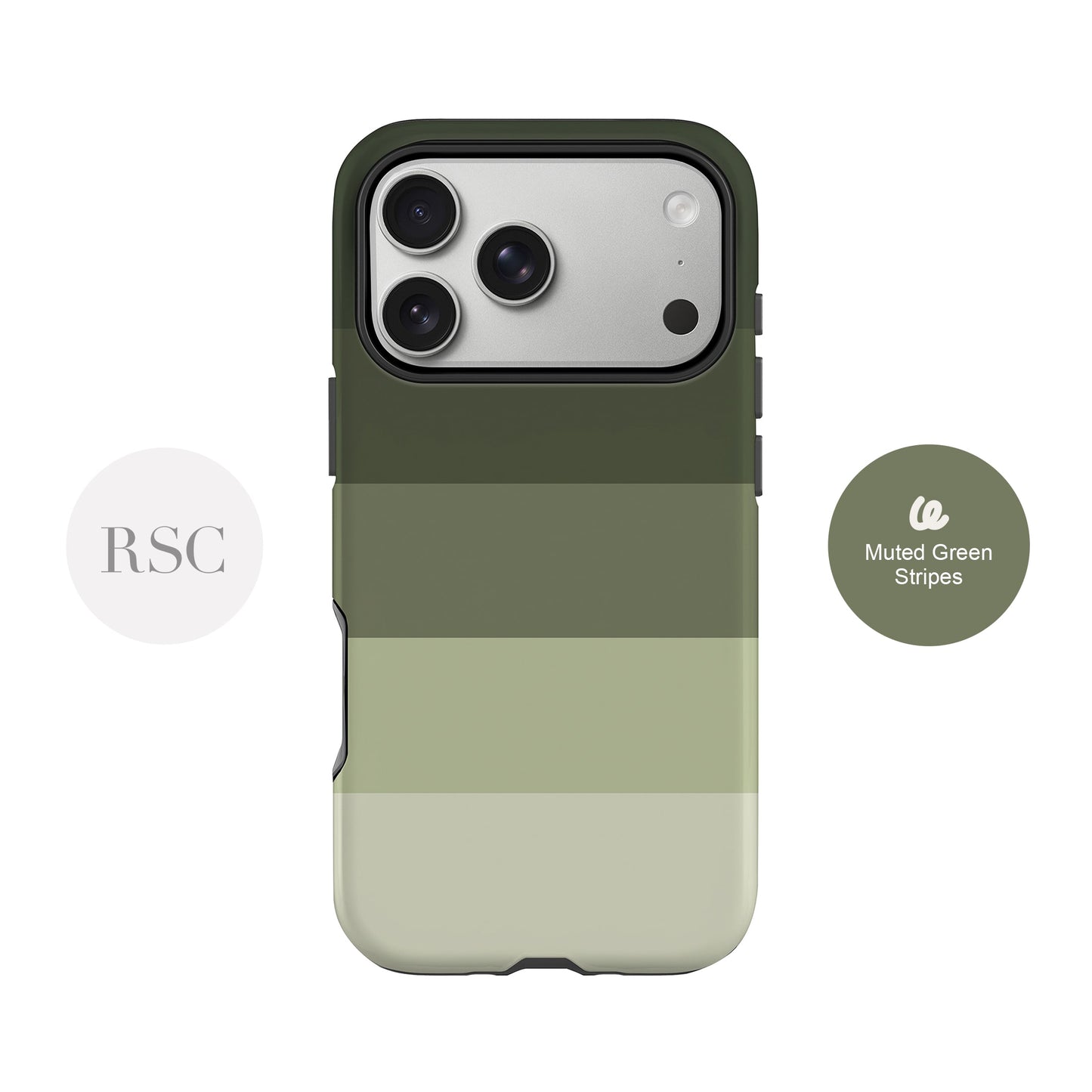Muted Earth Green Stripes Case