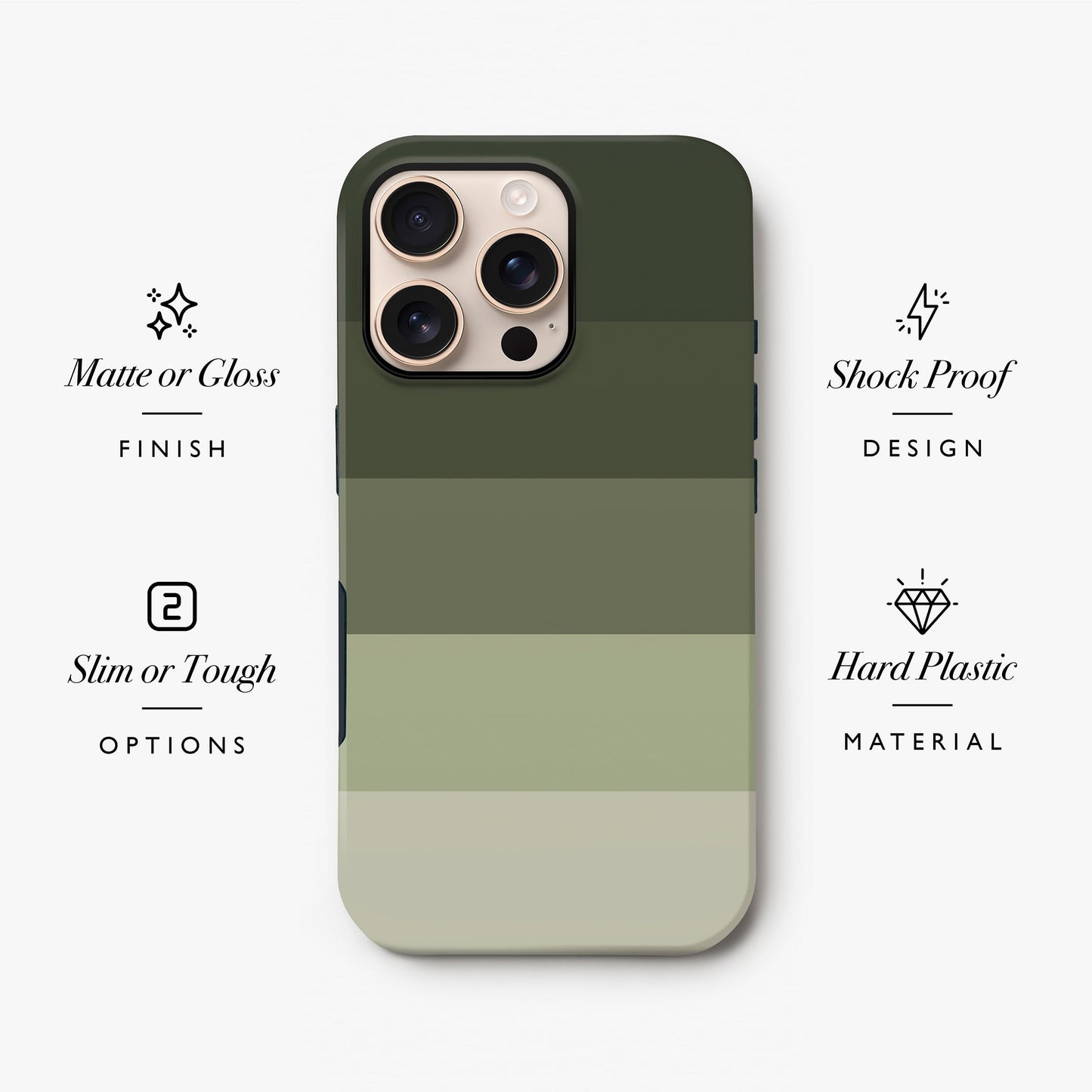 Custom Muted Green Stripes Case