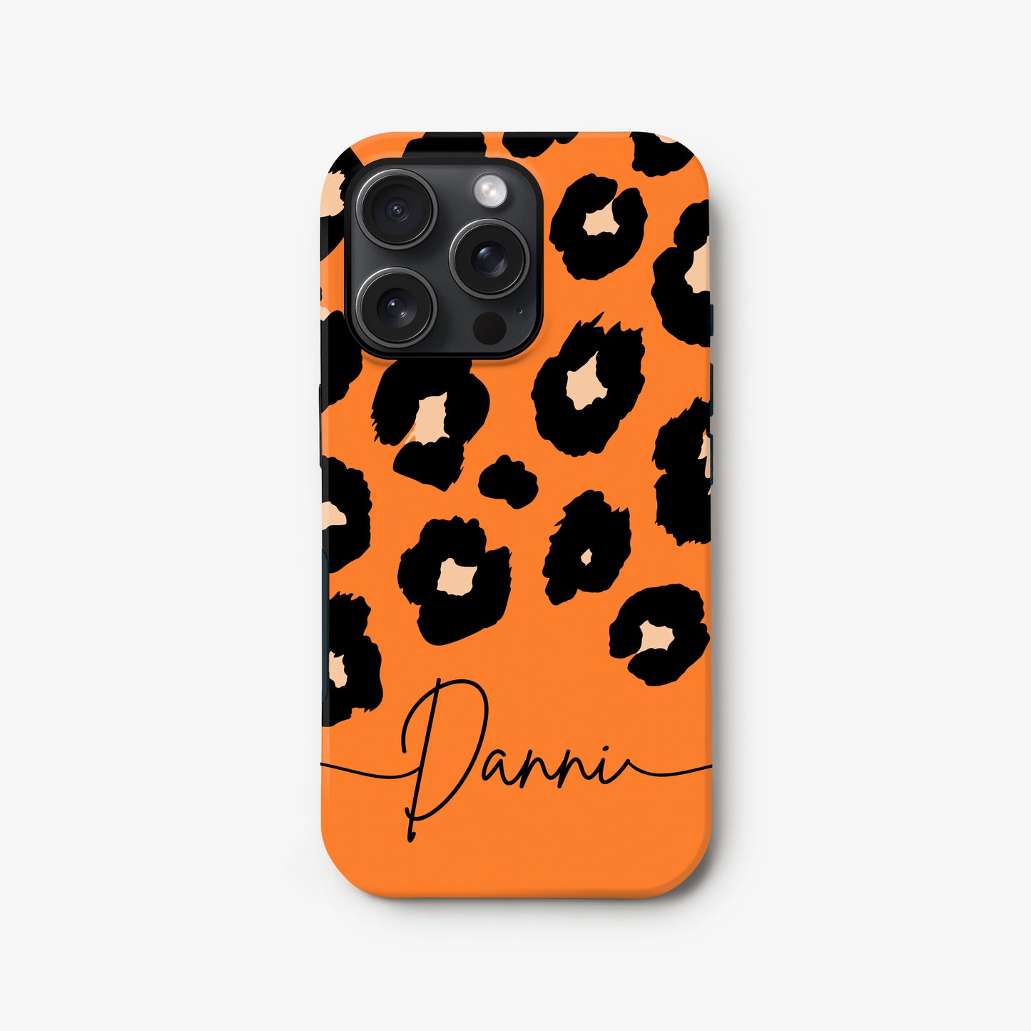 Custom Orange Cream leopard Print Spots Case iPhone 16 Phone Case