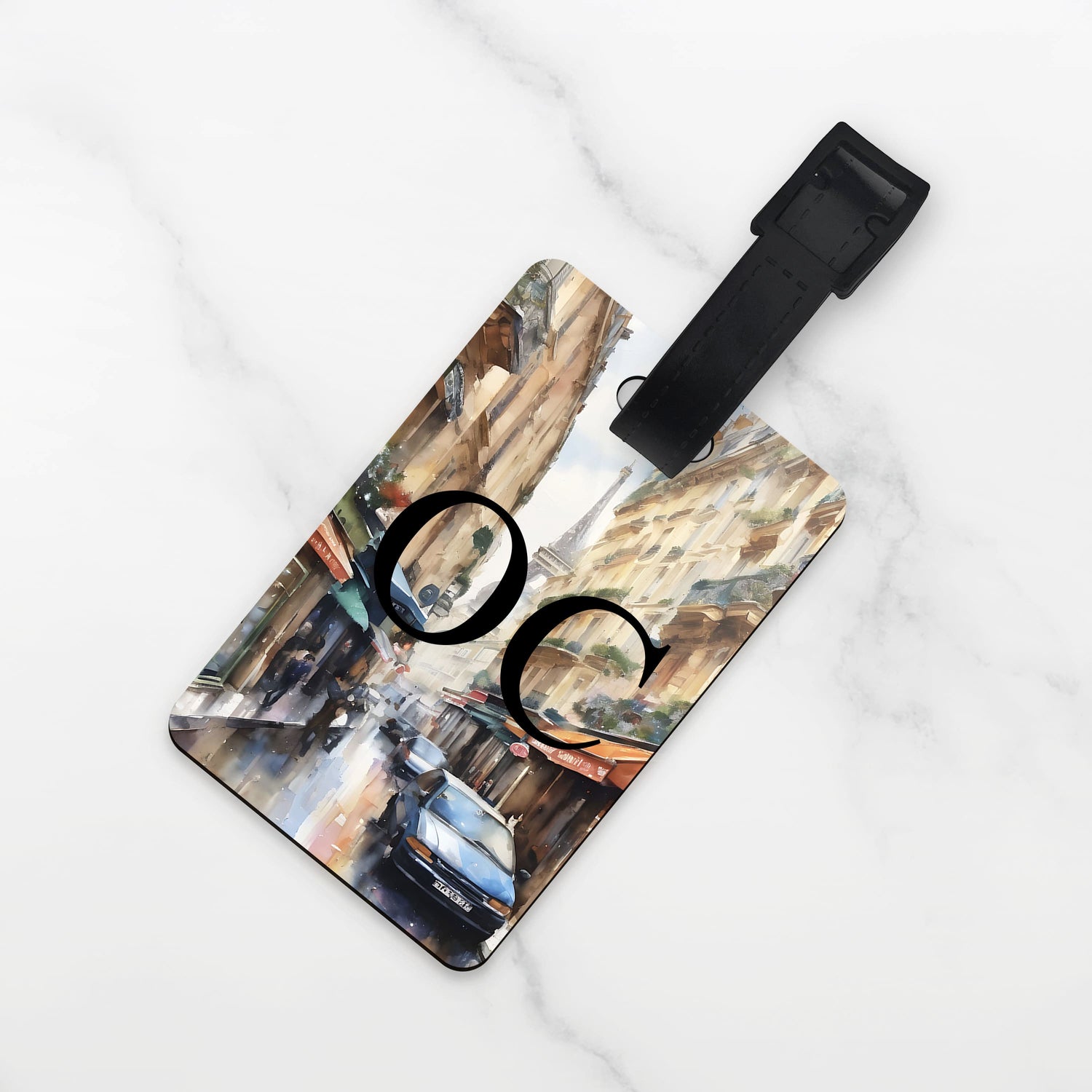 Personalised Initials Paris Art Luggage Tag  luggage tag