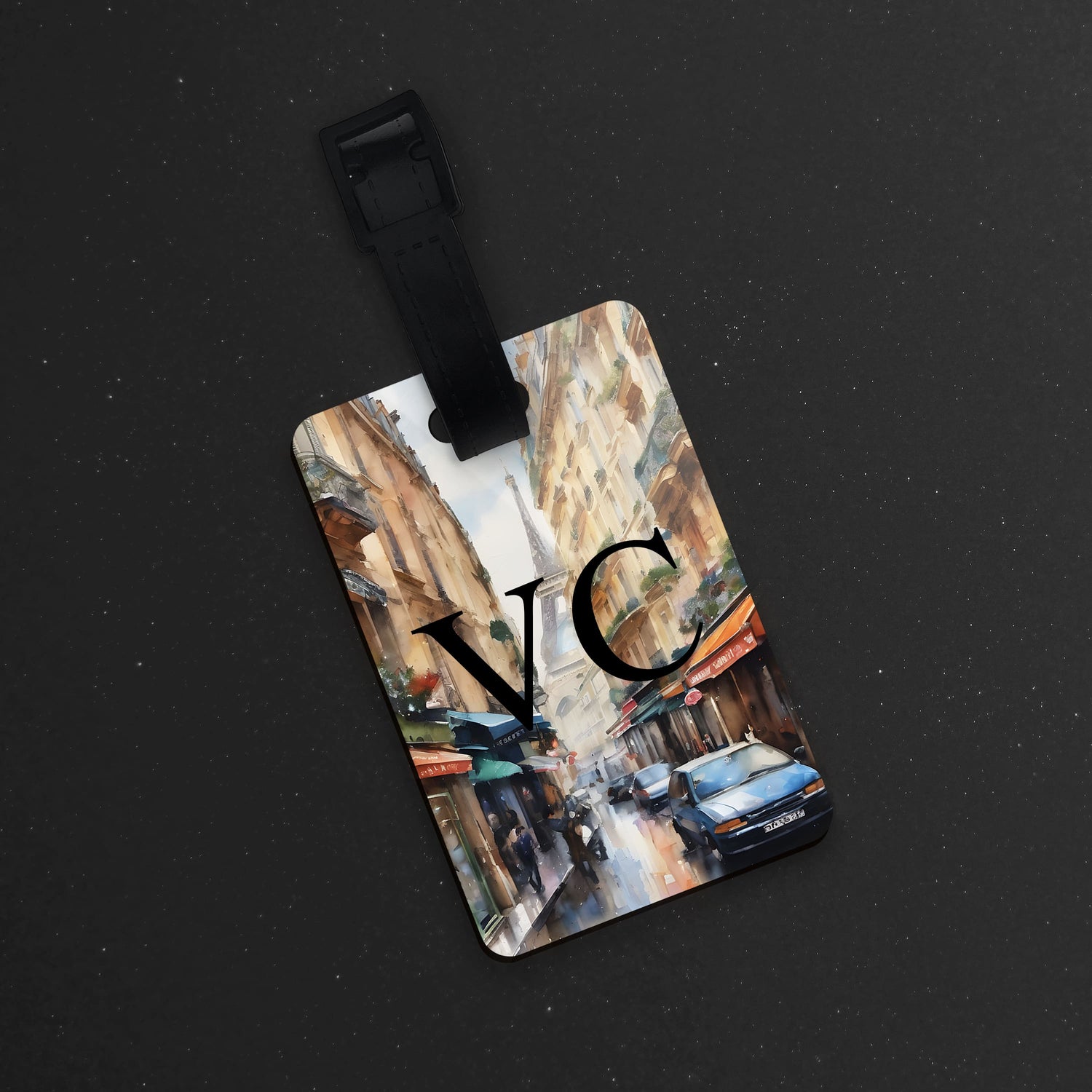 Personalised Initials Paris Art Luggage Tag  luggage tag