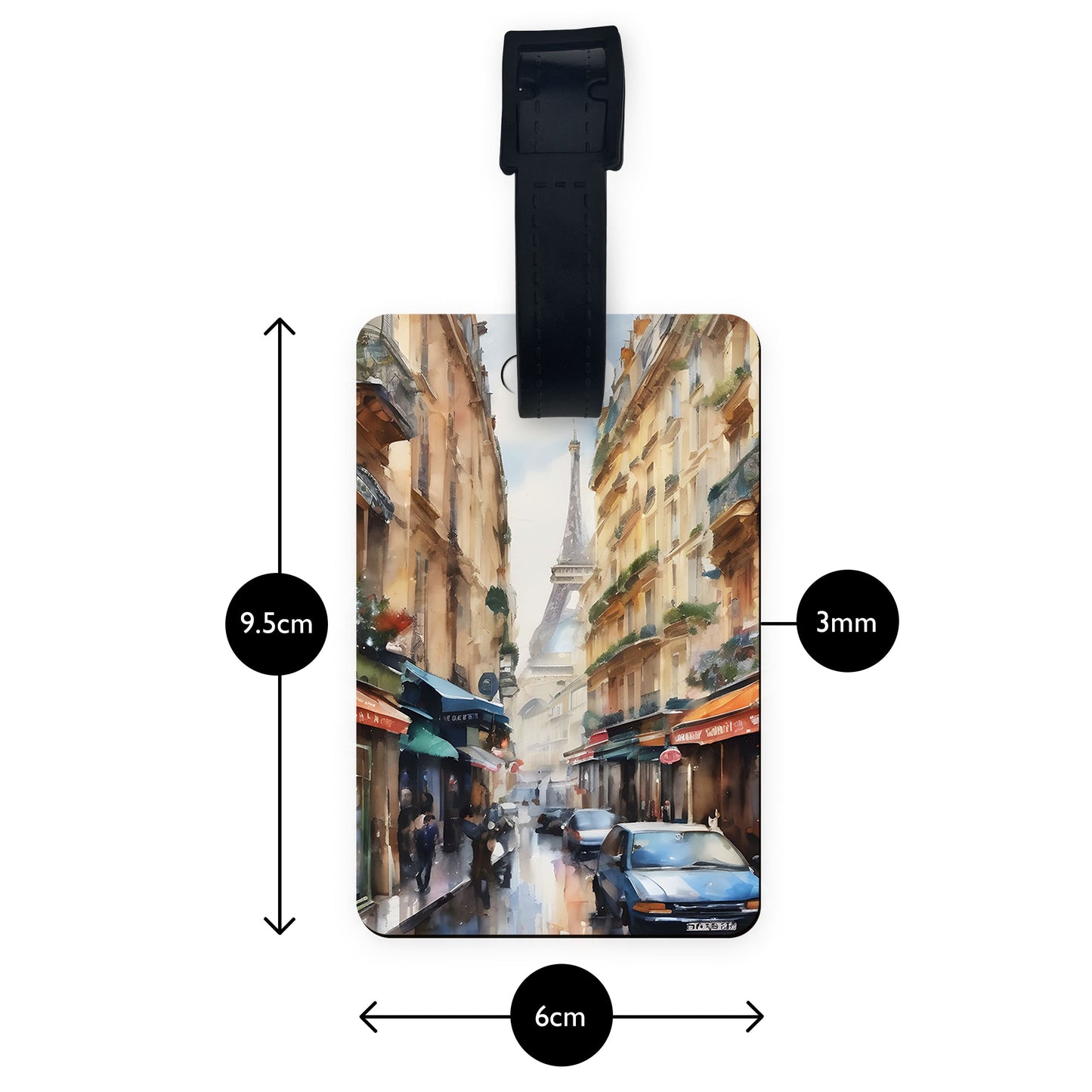Personalised Initials Paris Art Luggage Tag  luggage tag