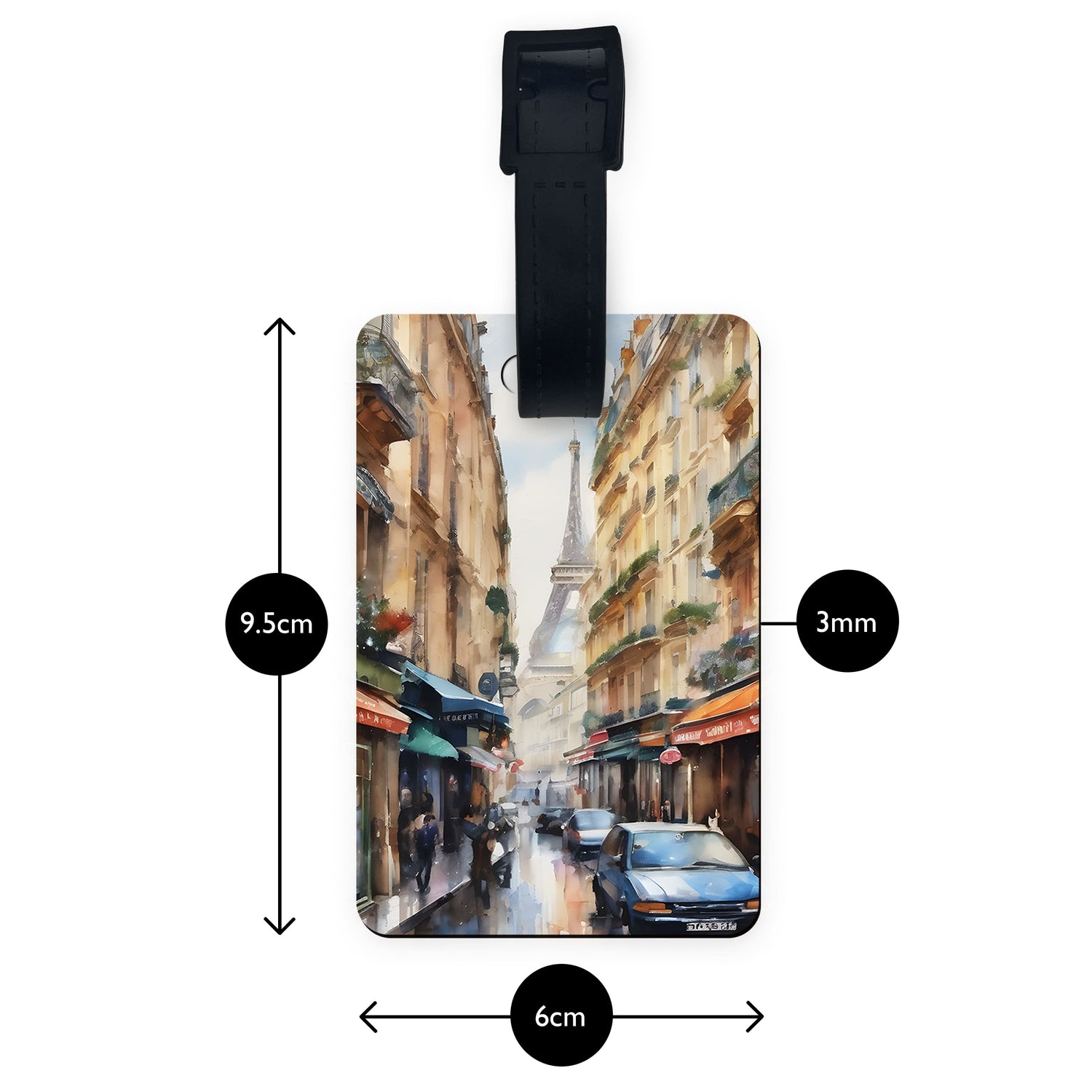 Personalised Initials Paris Art Luggage Tag  luggage tag