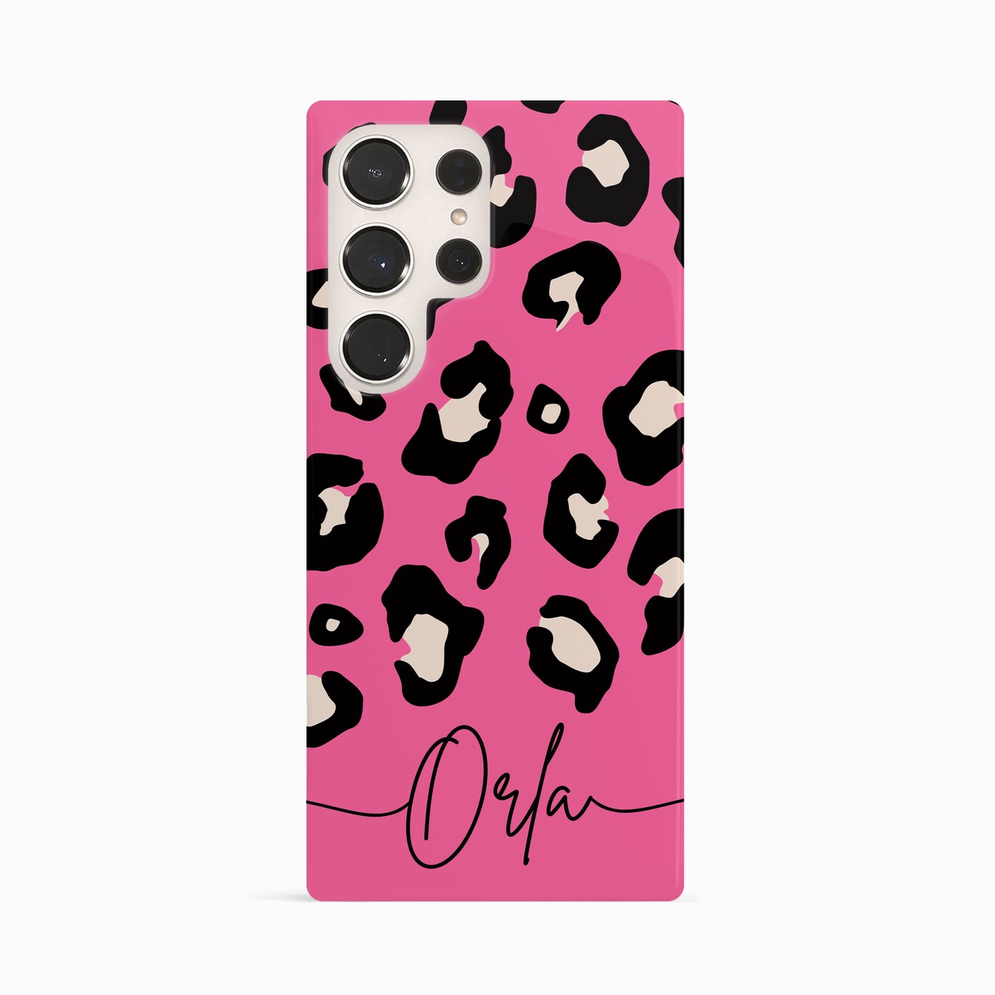 Baby Pink Custom Name Leopard Print Phone Case Phone Case