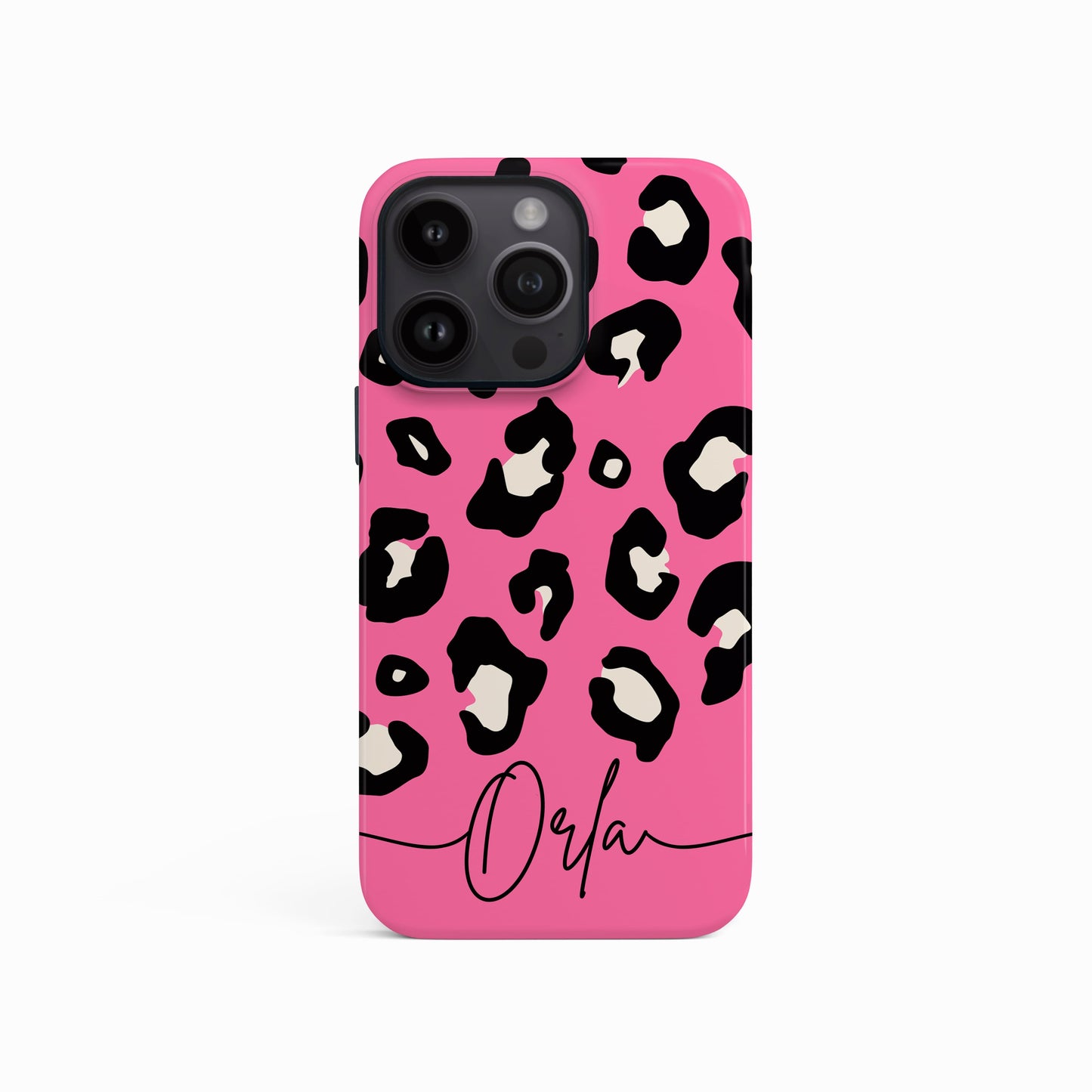 Baby Pink Custom Name Leopard Print Phone Case Phone Case
