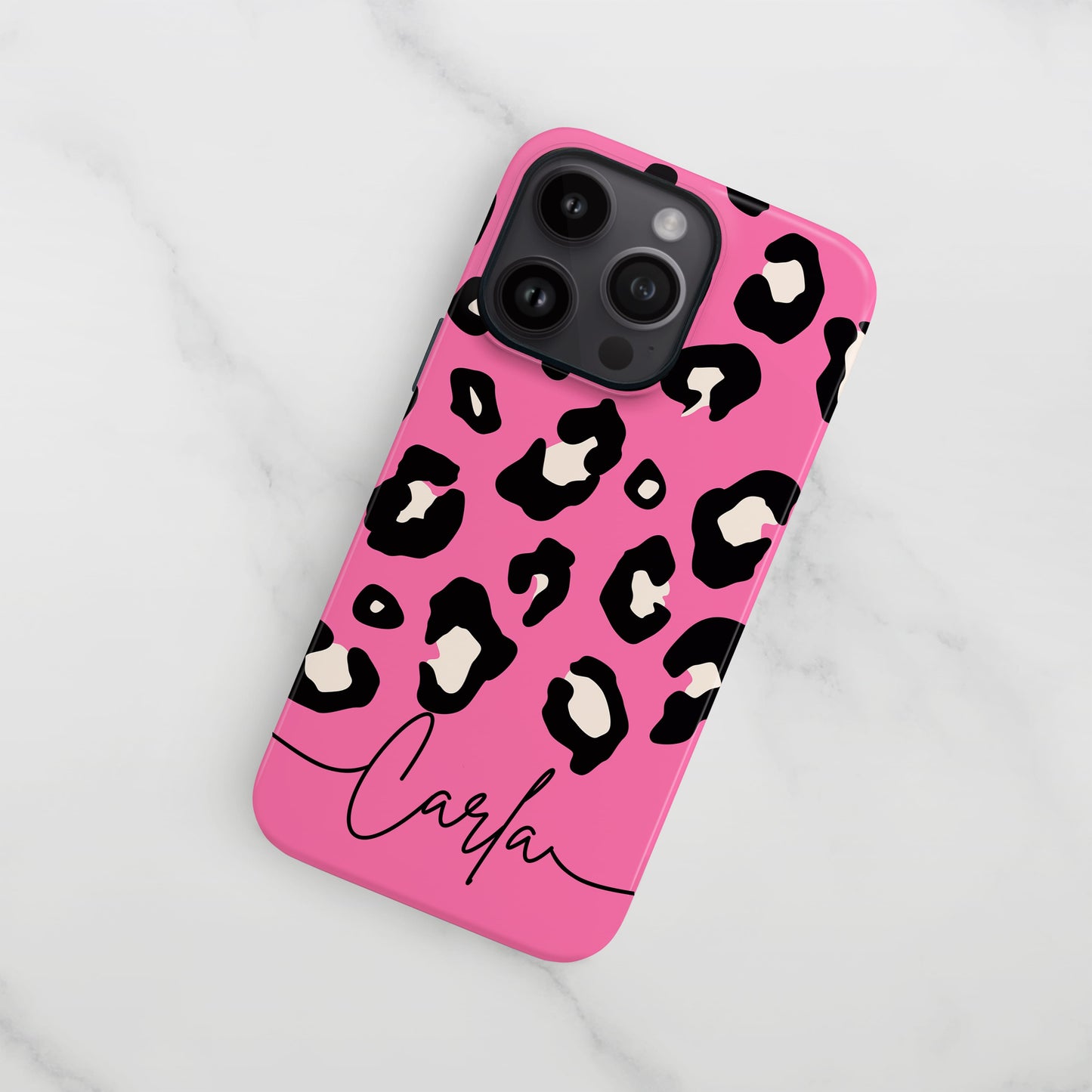 Baby Pink Custom Name Leopard Print Phone Case Phone Case
