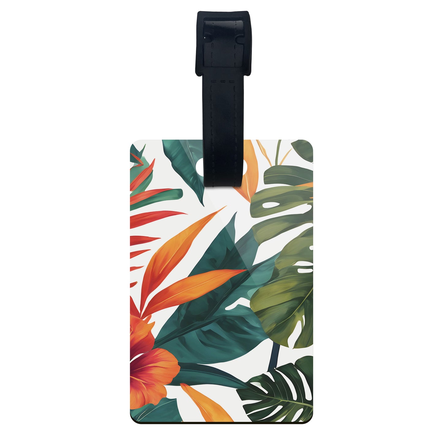 Personalised Tropical Floral Print Luggage Tag  luggage tag