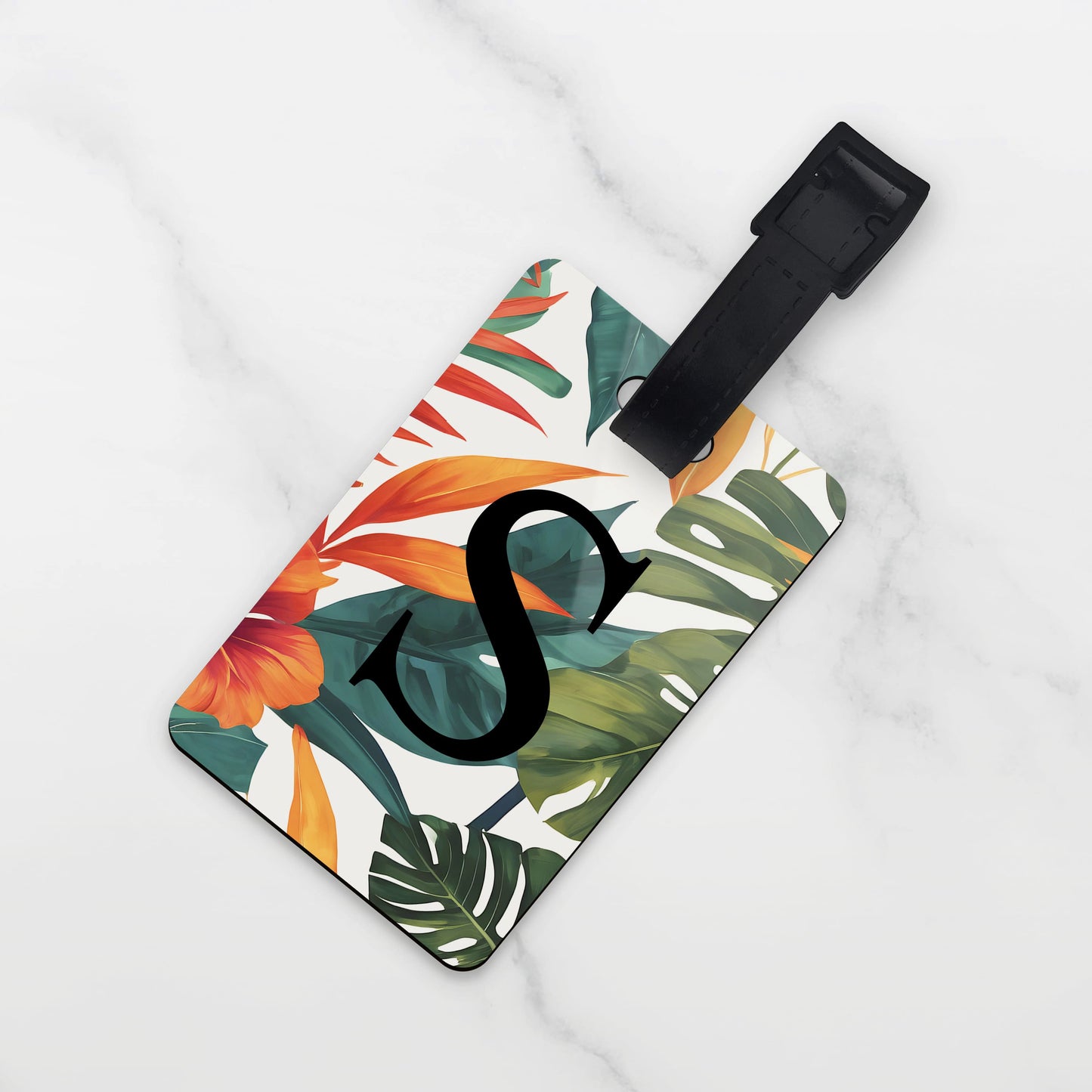 Personalised Tropical Floral Print Luggage Tag  luggage tag