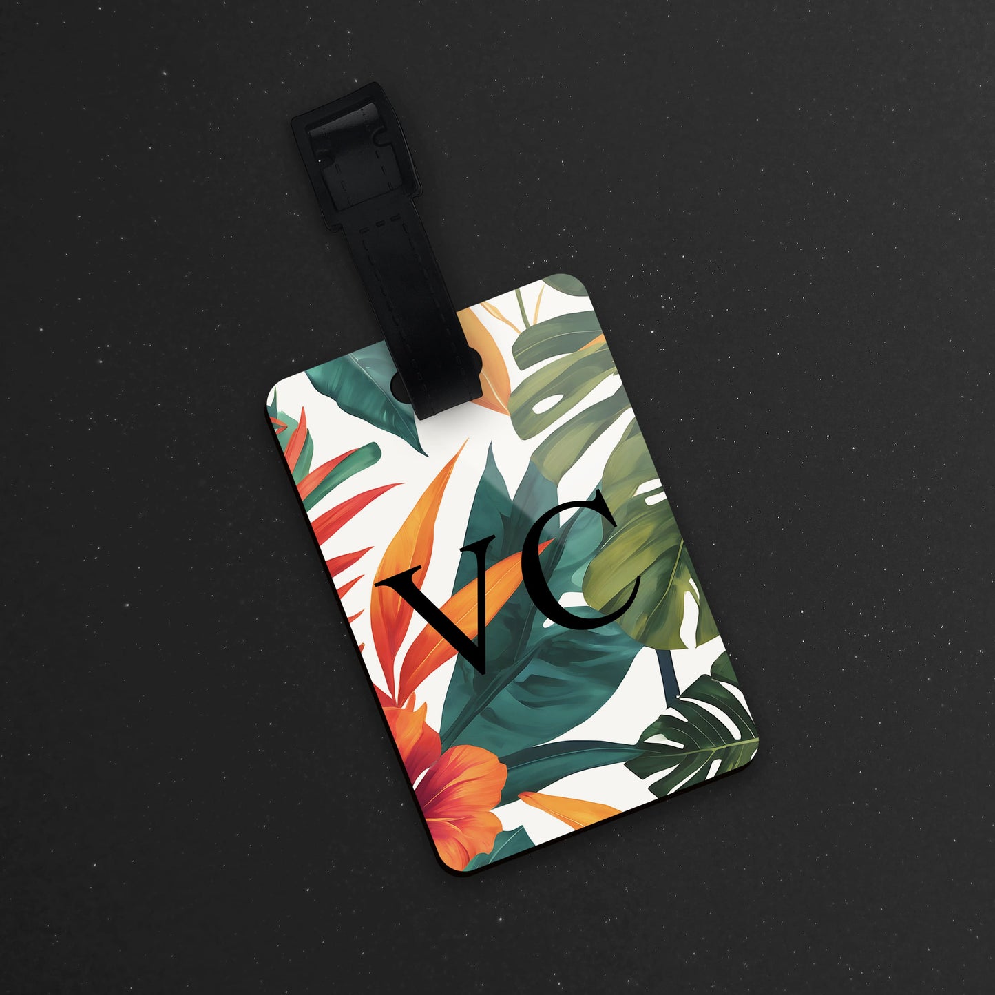 Personalised Tropical Floral Print Luggage Tag  luggage tag