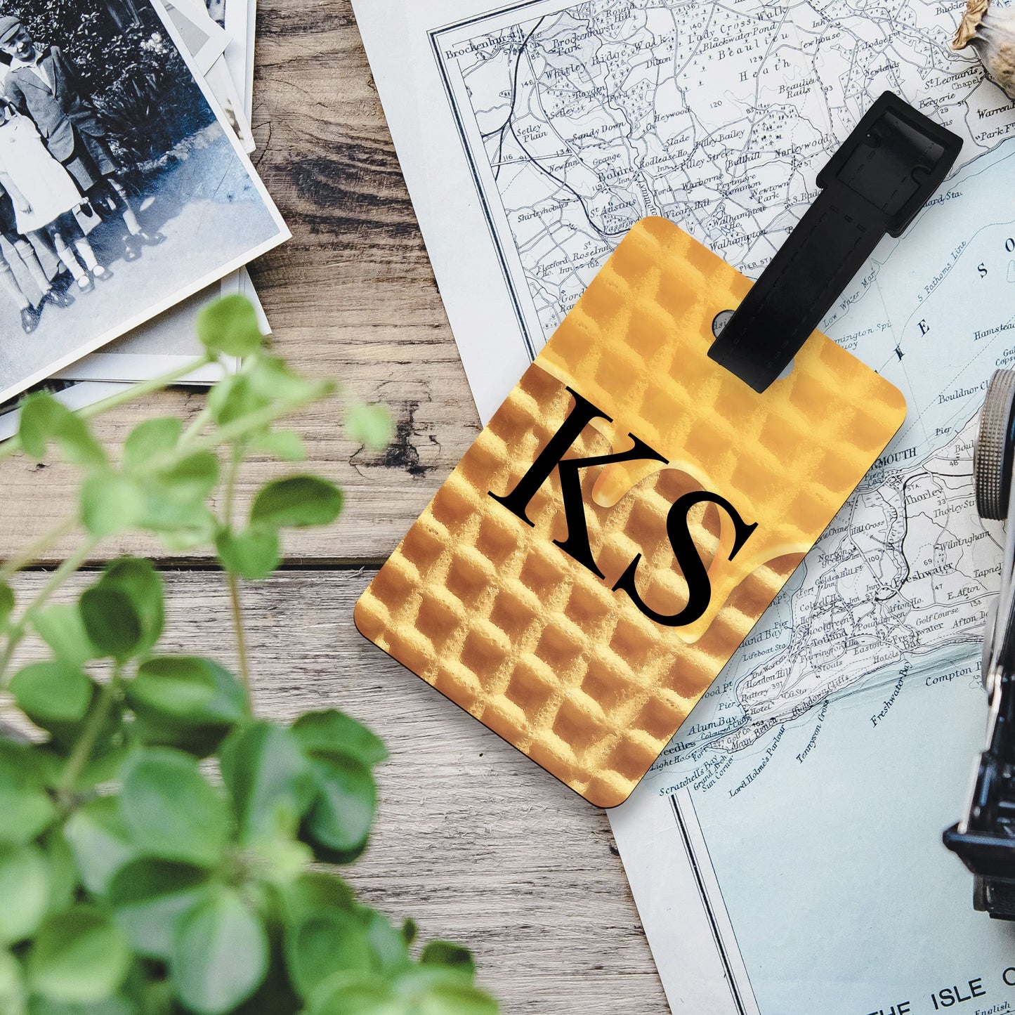 Personalised Waffle Art Luggage Tag  luggage tag