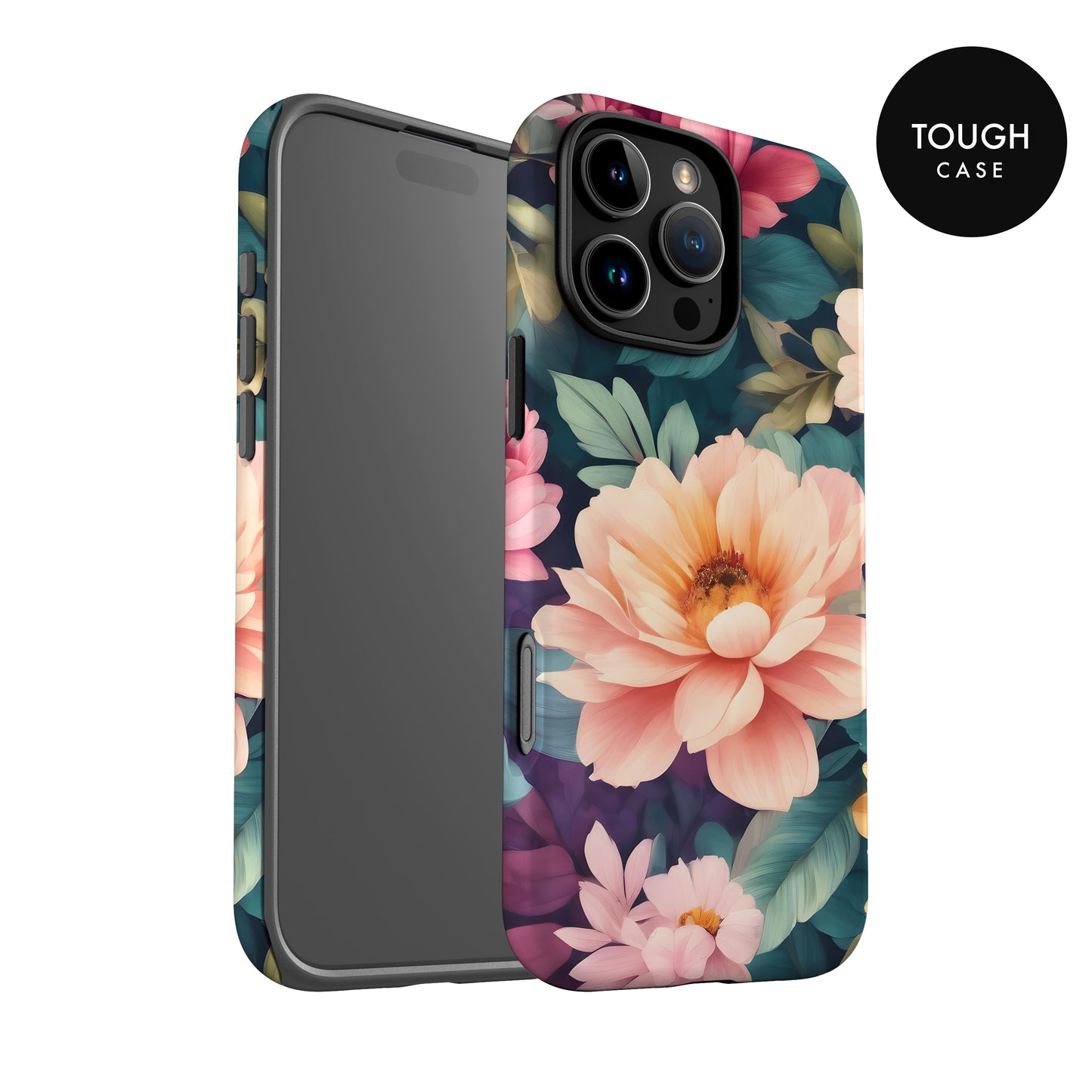 Rainbow Peach Floral Print Case Phone Case