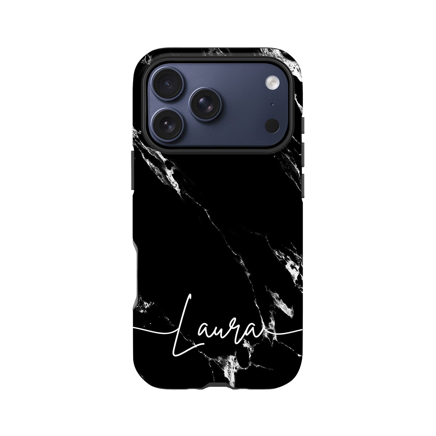 Black Marble Personalised Name iPhone Case iPhone 17 Pro Phone Case