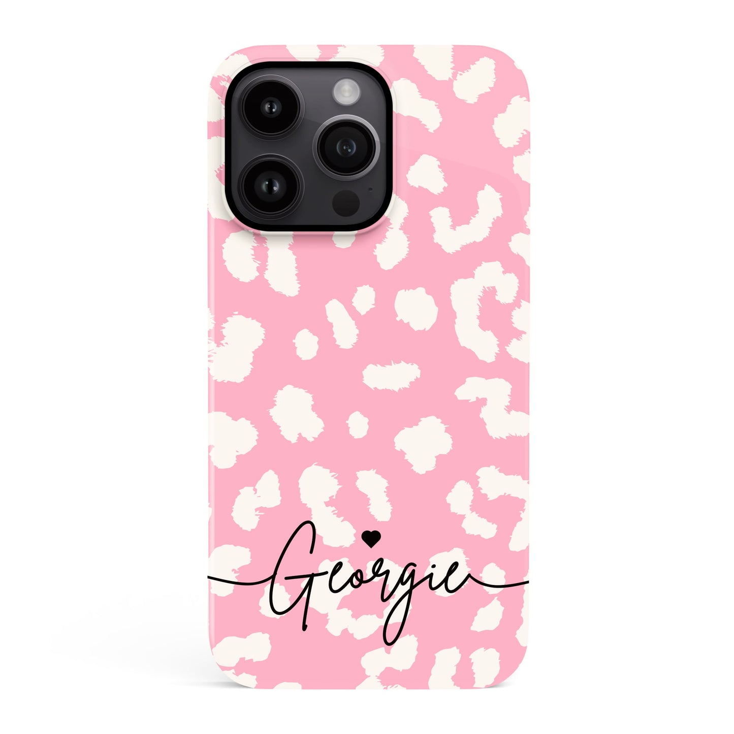Custom Name Pink Cloud Leopard Print Case Phone Case