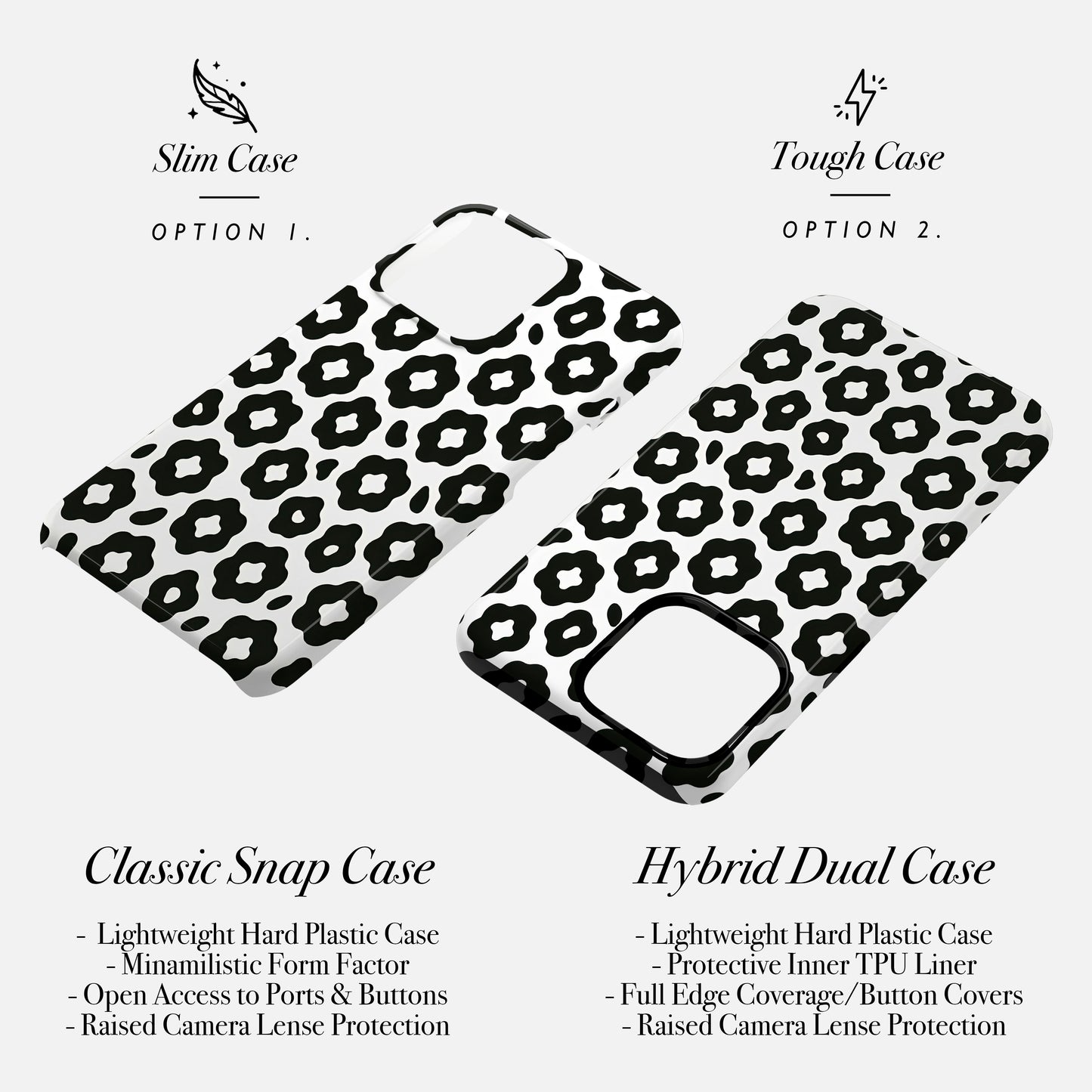 Abstract Black White Leopard Print Case Phone Case