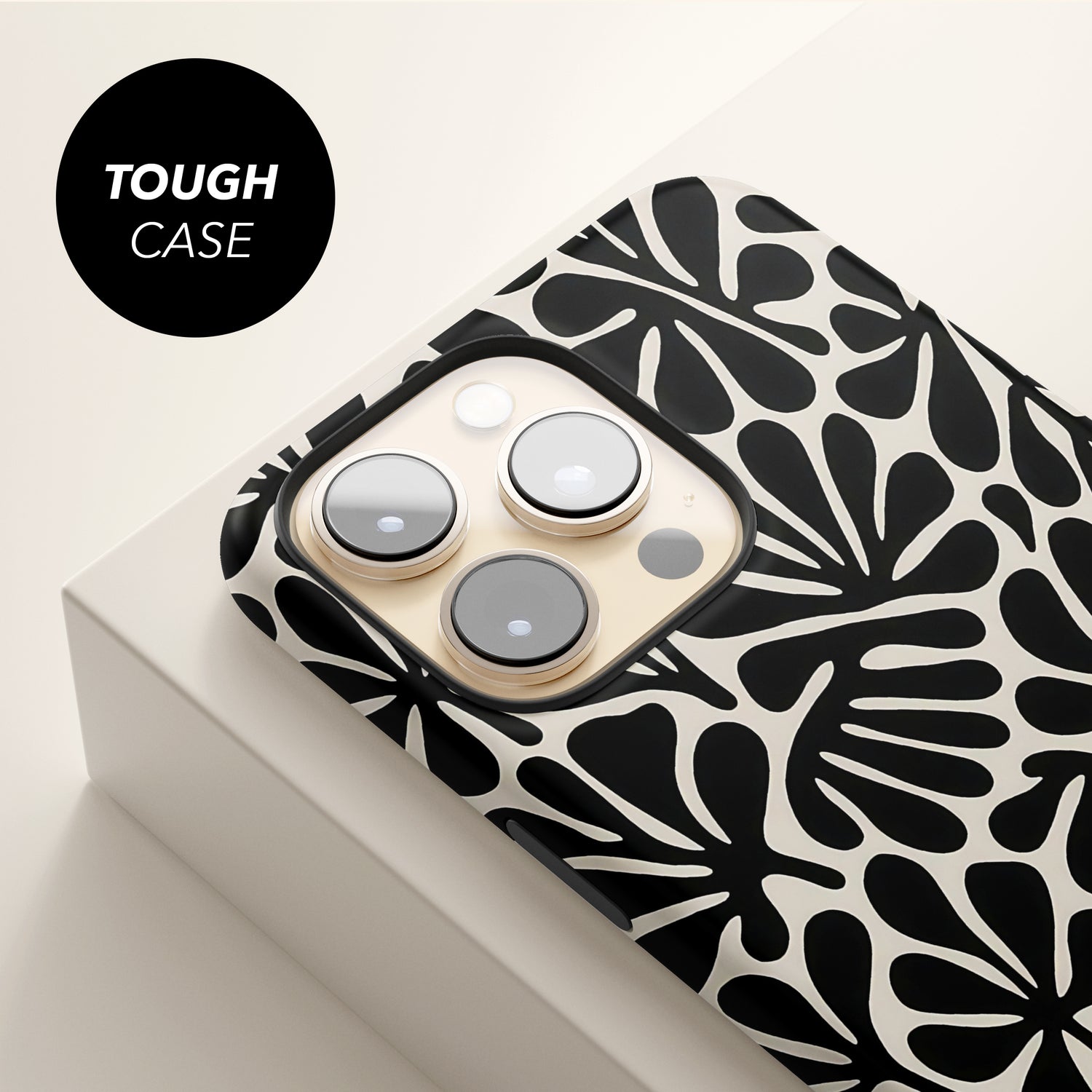 Black Cream Matisse Floral Print Case Phone Case