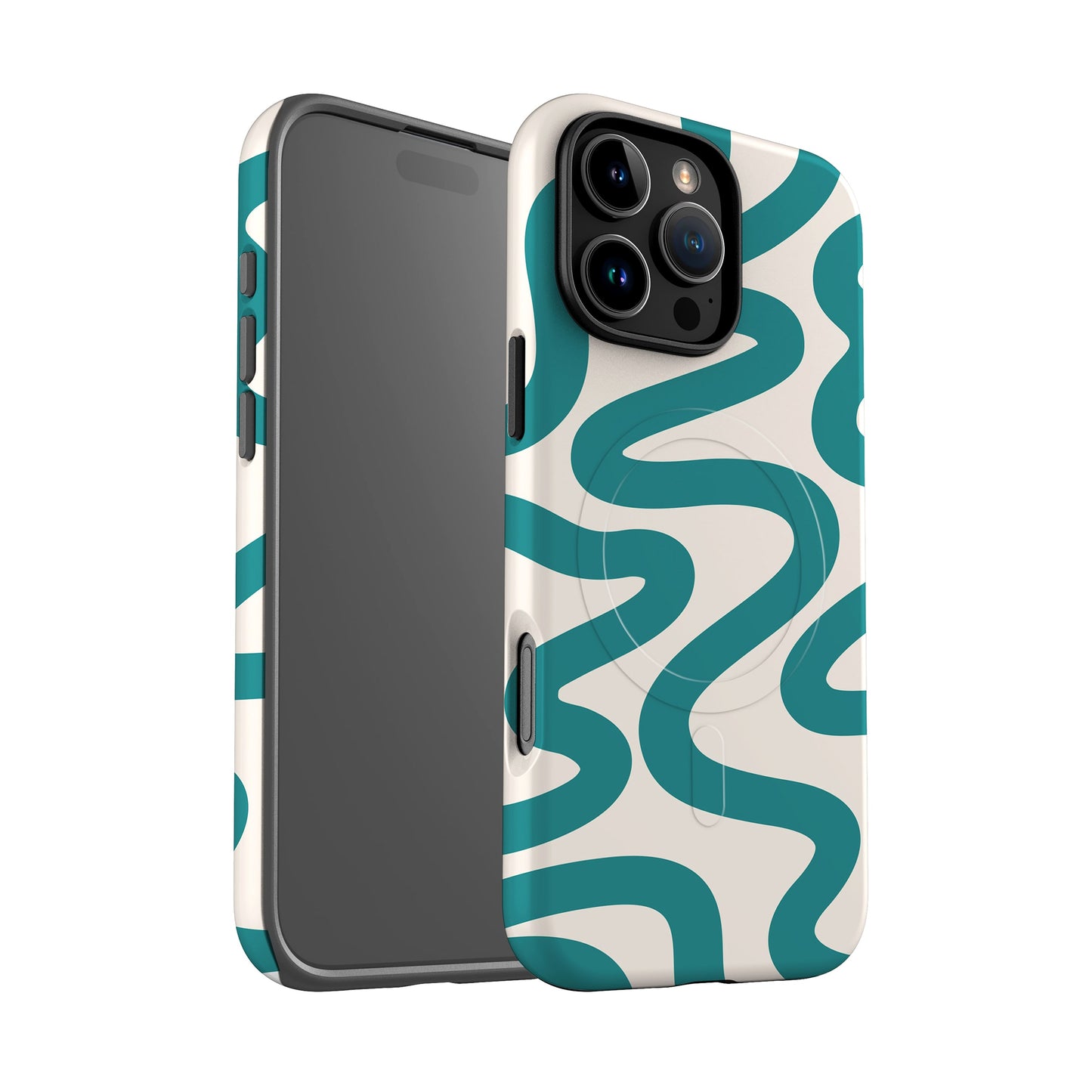 Abstract Wavy Blue Magsafe iPhone Case