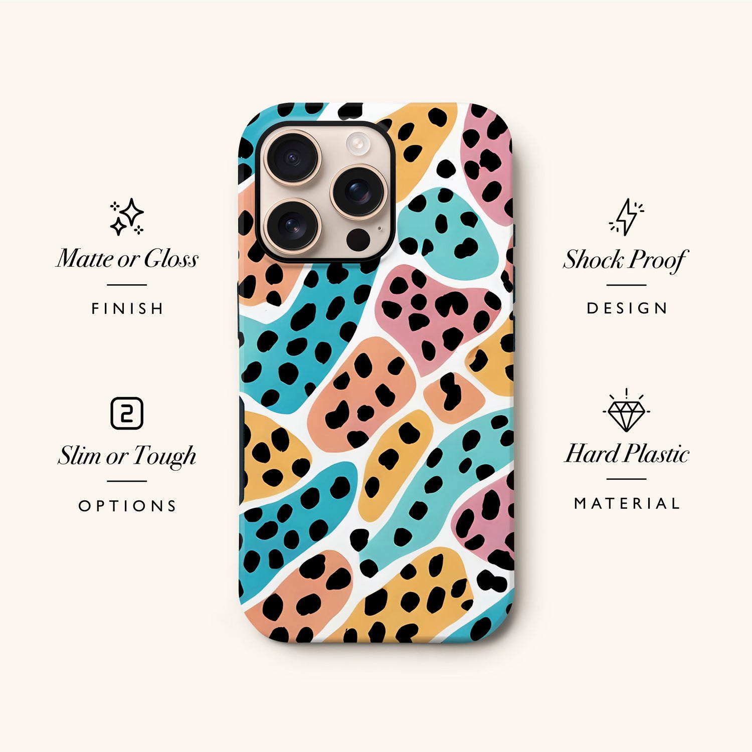 Abstract Colour Block Leopard Print Case Phone Case