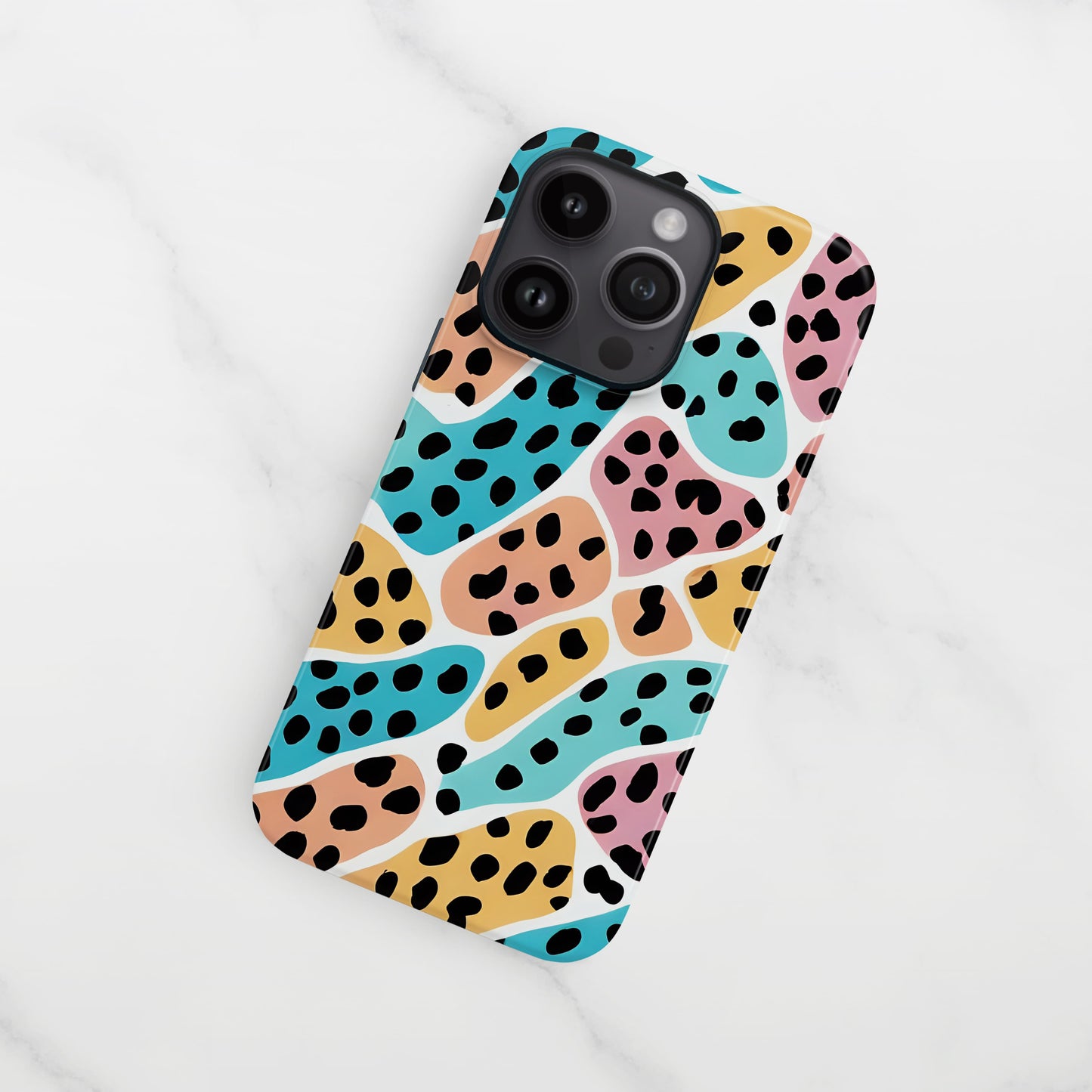 Abstract Colour Block Leopard Print Case Phone Case