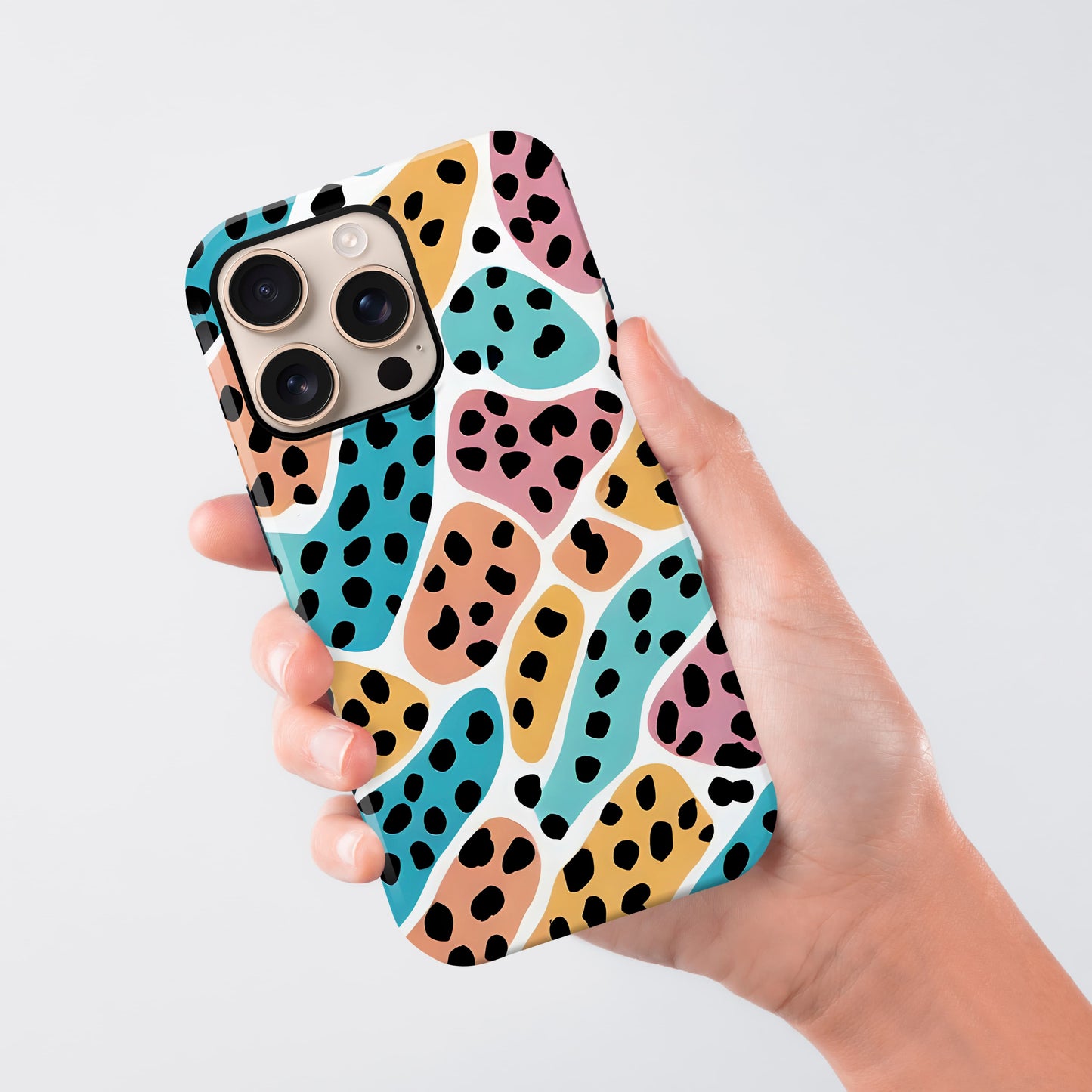 Abstract Colour Block Leopard Print Case Phone Case