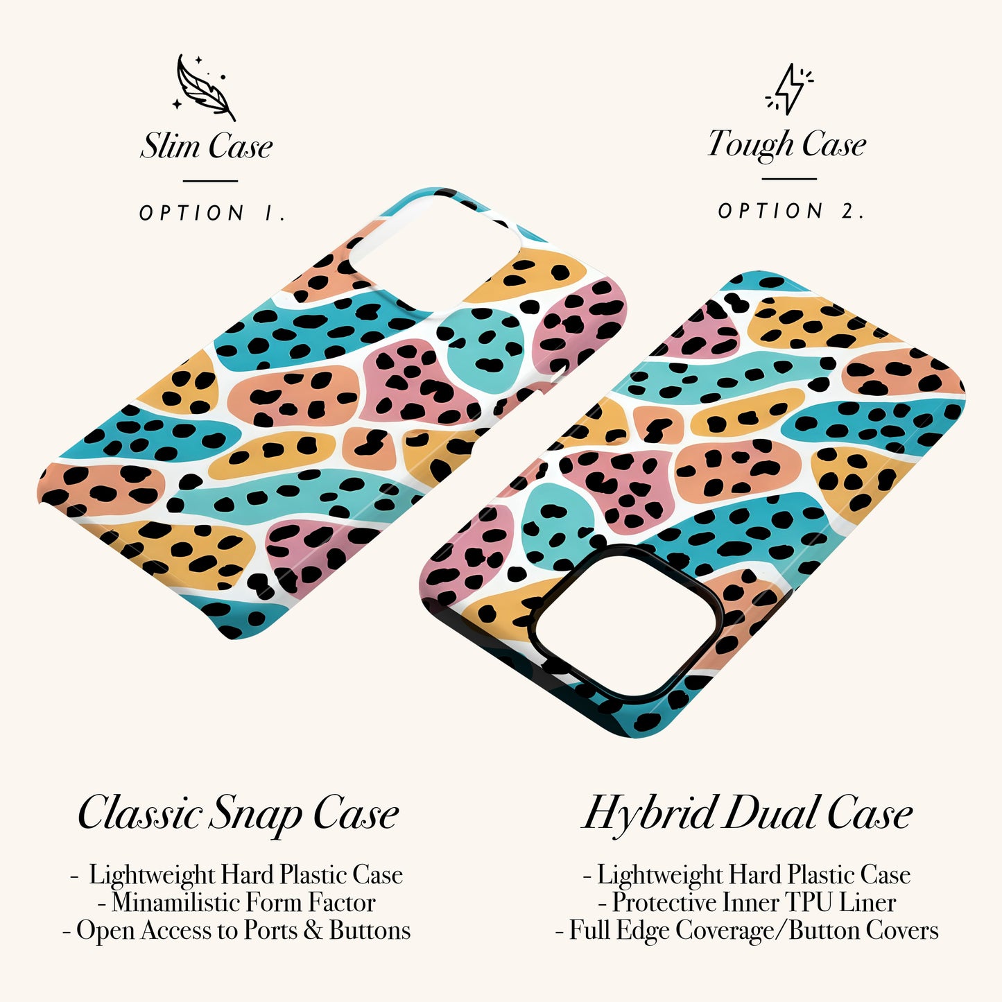 Abstract Colour Block Leopard Print Case Phone Case