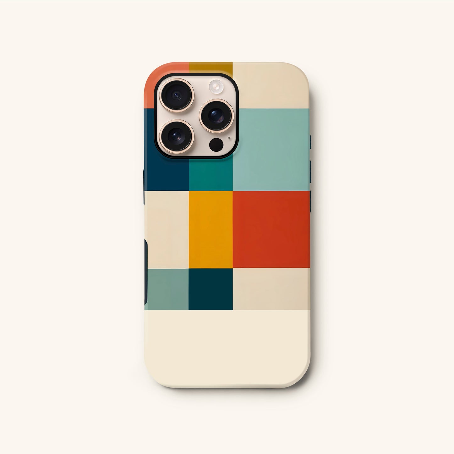 Retro Colour Blocks Custom Initials Phone Case Phone Case