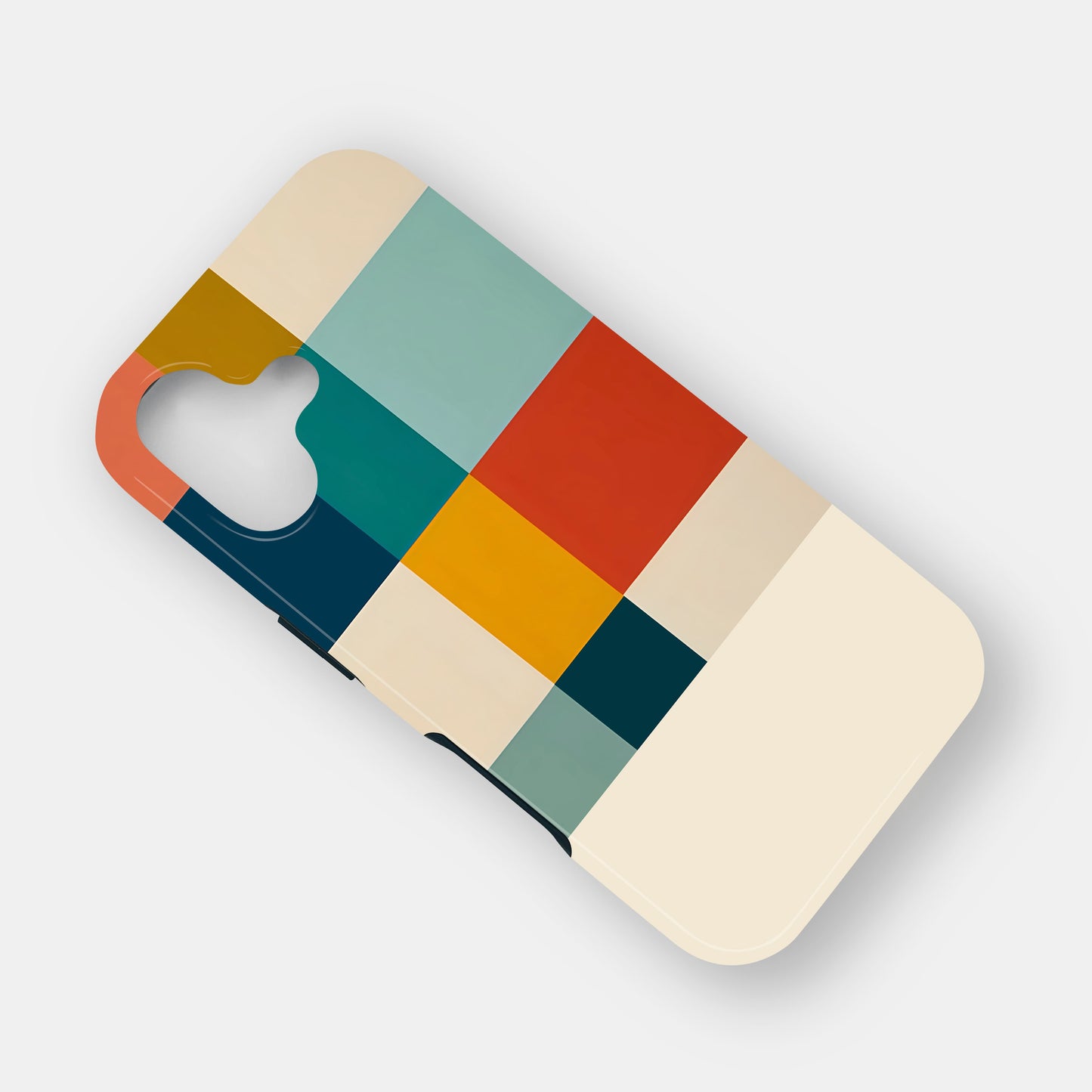 Retro Colour Blocks Custom Initials Phone Case Phone Case