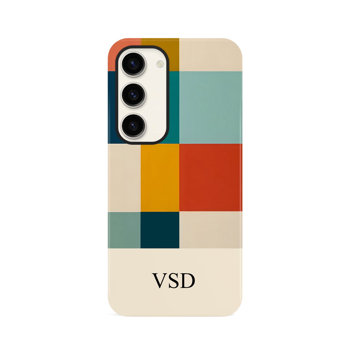 Retro Colour Blocks Custom Initials Phone Case Phone Case
