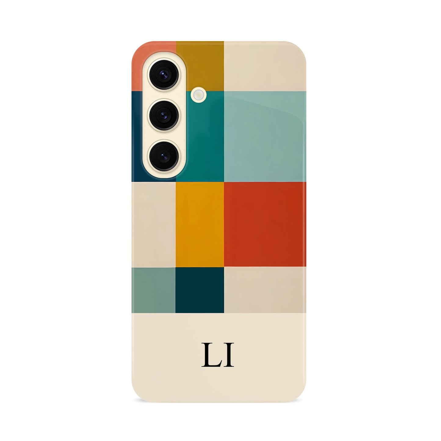 Retro Colour Blocks Custom Initials Phone Case Phone Case