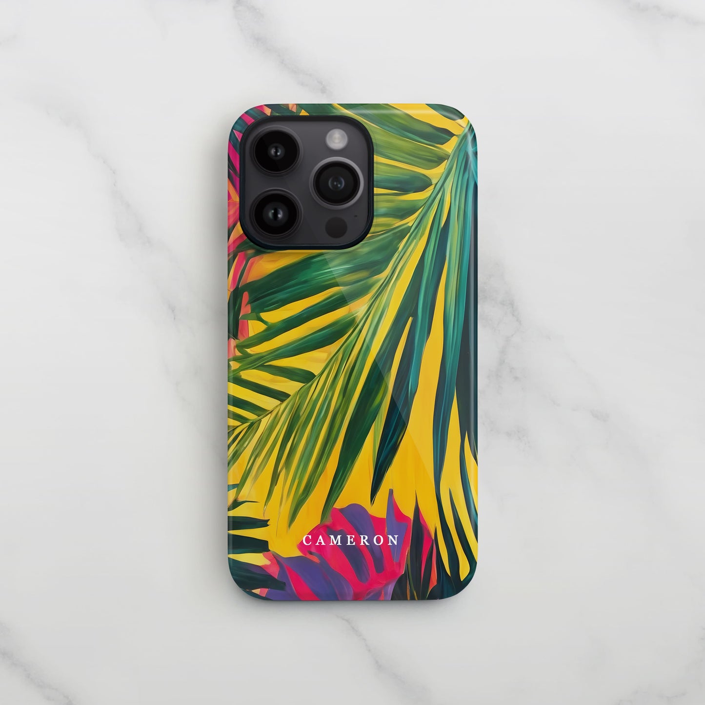Tropical Leaf Print Custom Name Case Phone Case