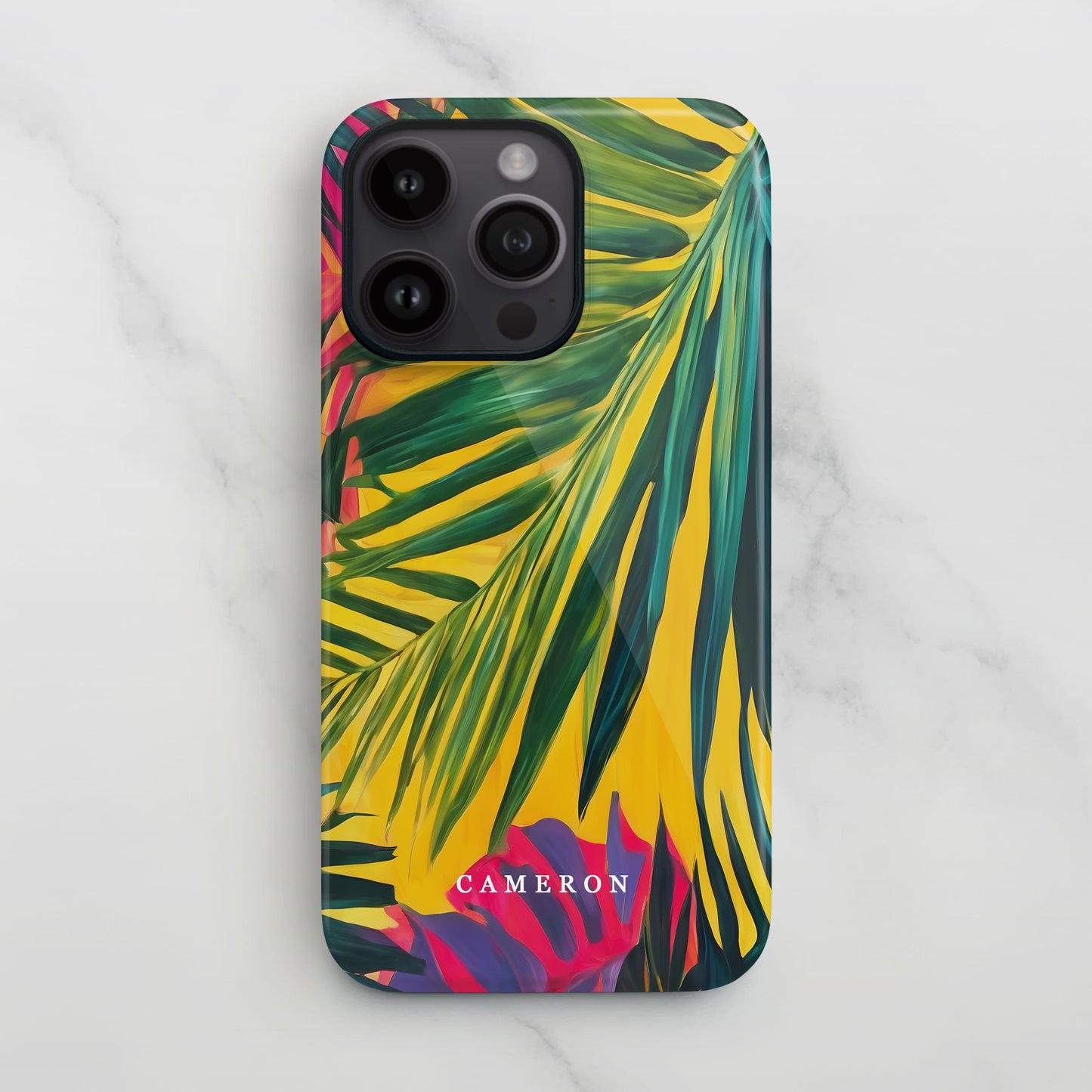 Tropical Leaf Print Custom Name Case Phone Case