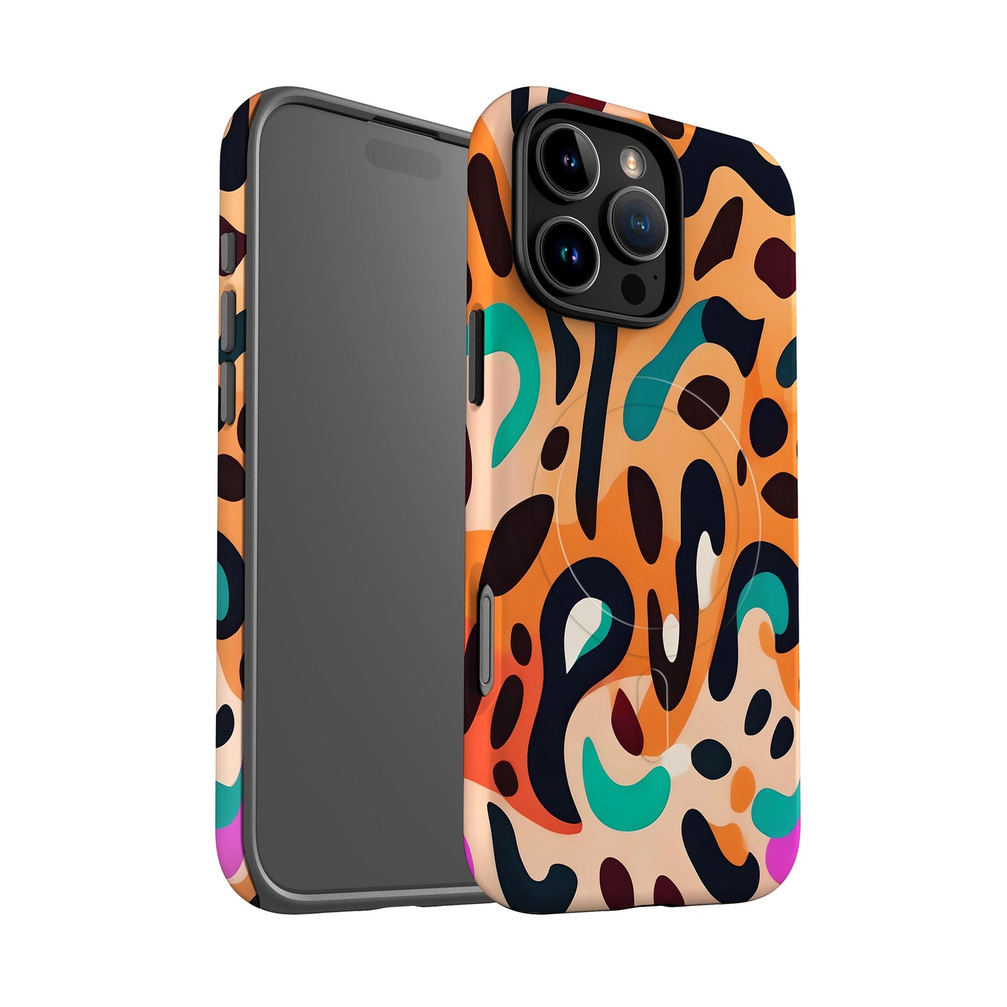 Abstract Orange Leopard Print Magsafe Case