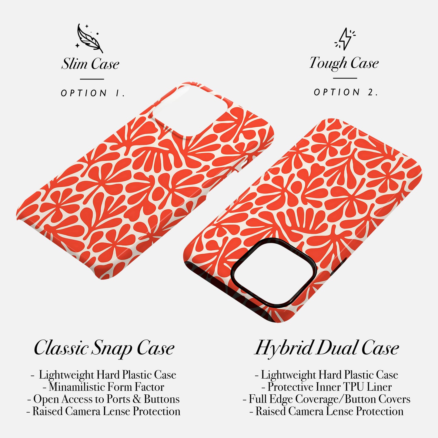 Abstract Orange Matisse Floral Print Case Phone Case