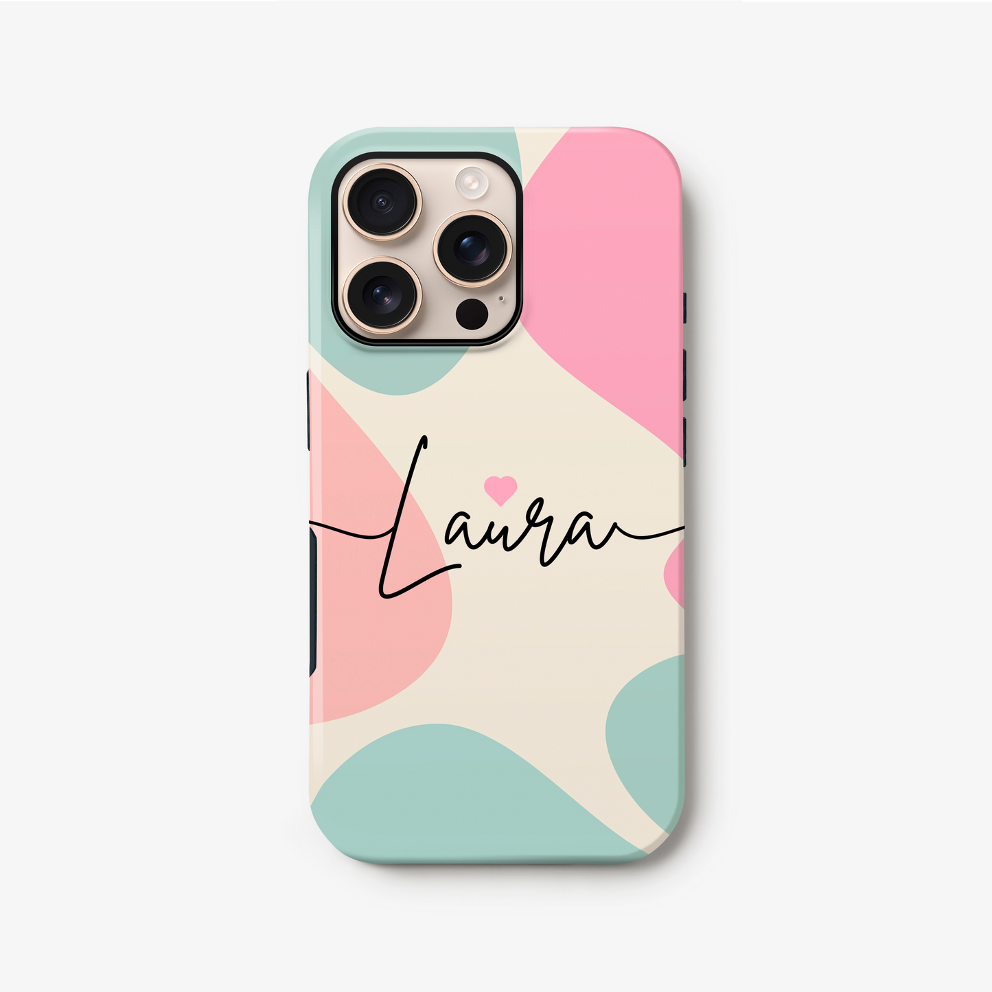 Baby Pink and Blue Personalised Abstract Case iPhone 16 Phone Case