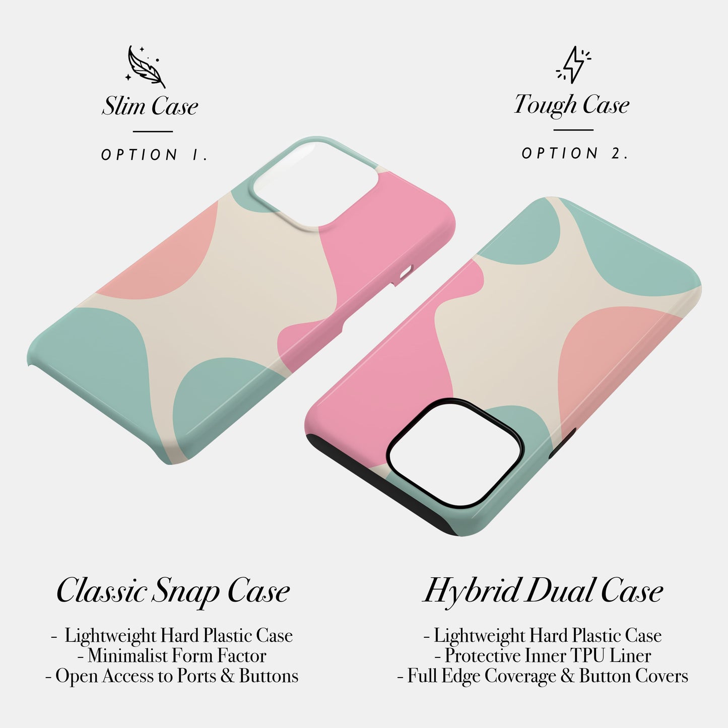 Baby Pink and Blue Personalised Abstract Case Phone Case