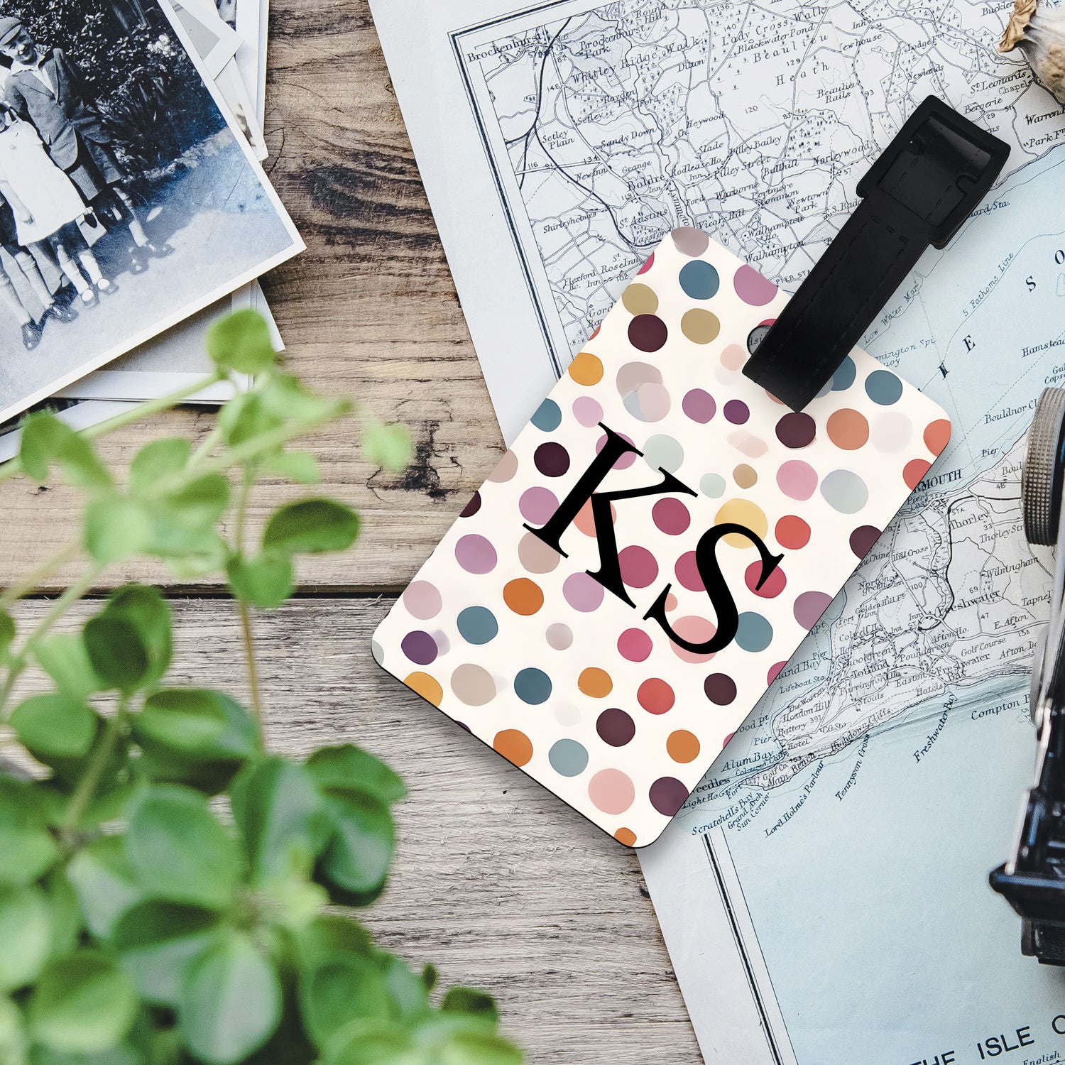Personalised Polka Dot Luggage Tag  luggage tag