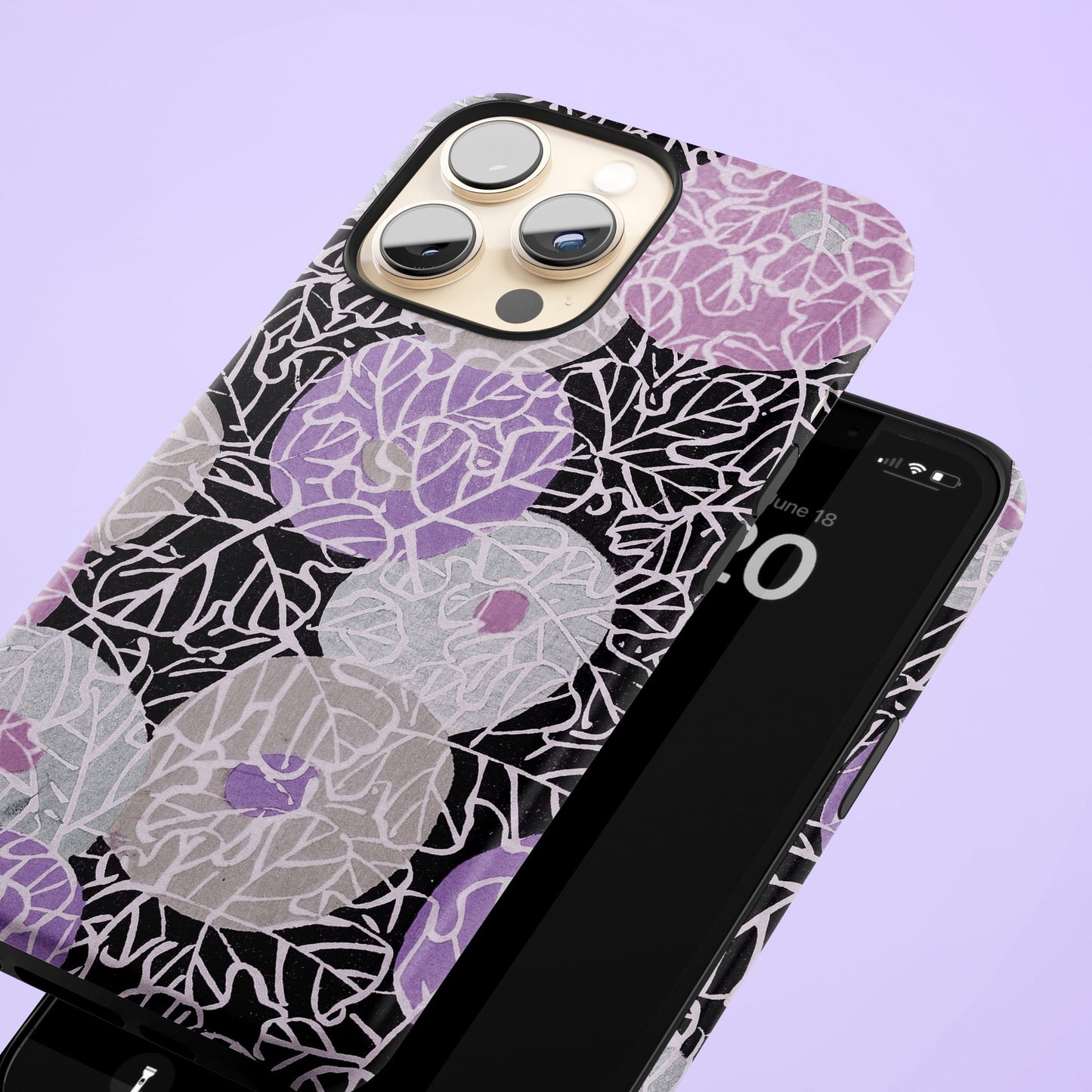 Purple Japanese Floral Print Case Phone Case