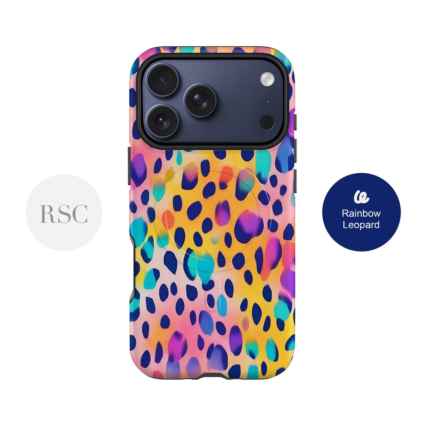 Abstract Rainbow Leopard Print Magsafe Case