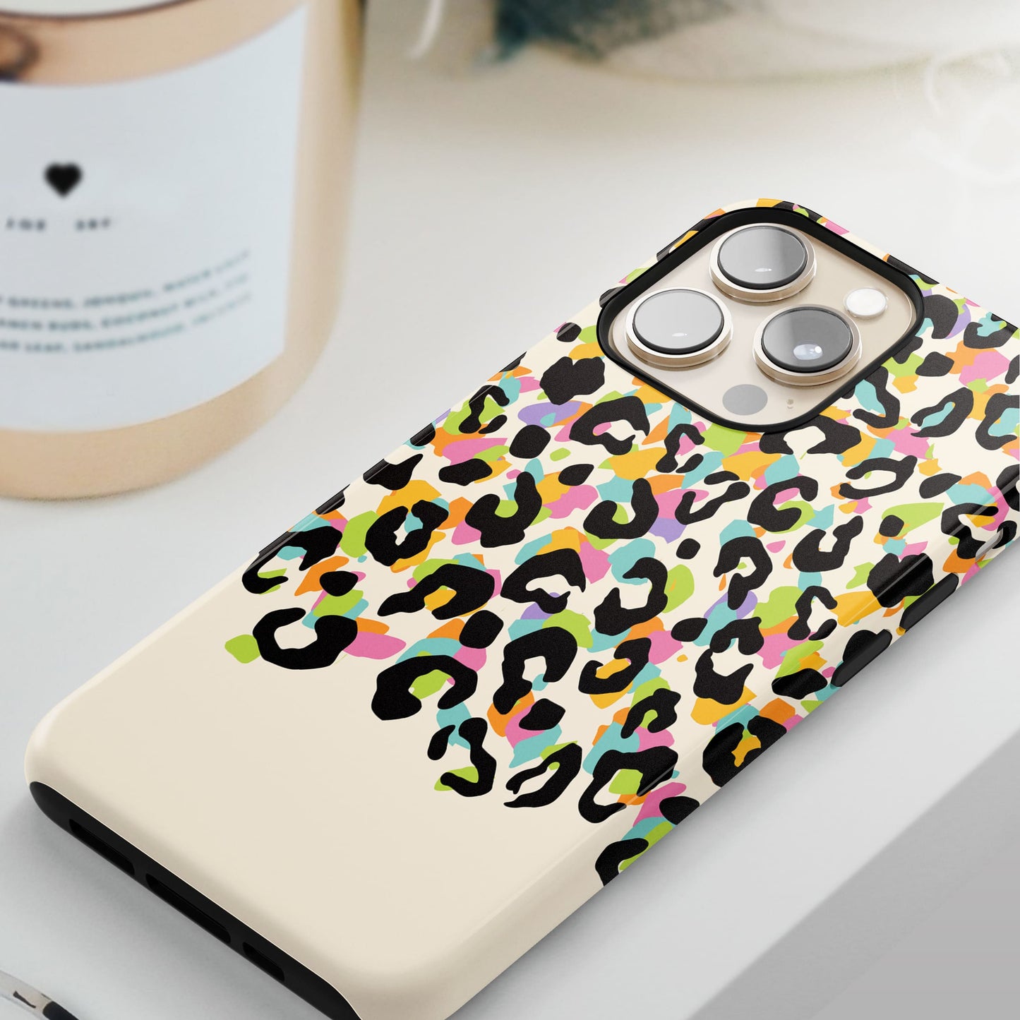 Abstract Rainbow Leopard Spots Personalised Case Phone Case