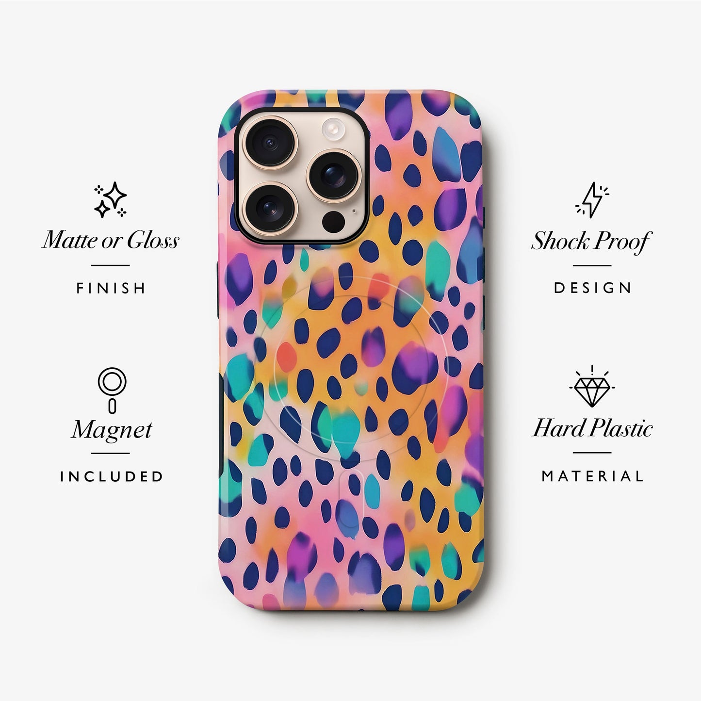 Abstract Rainbow Leopard Print Magsafe Case