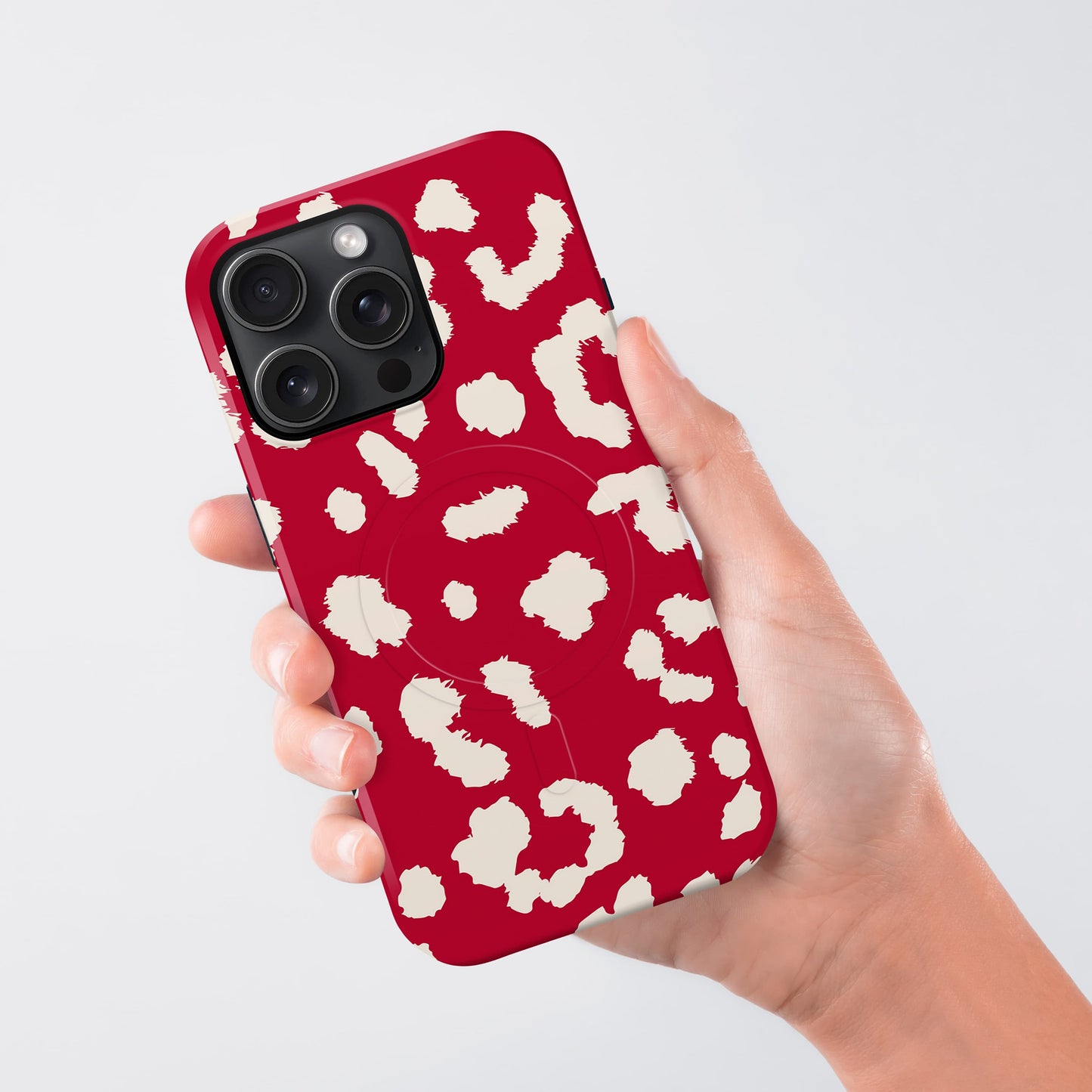 Abstract Red Leopard Print Magsafe Case