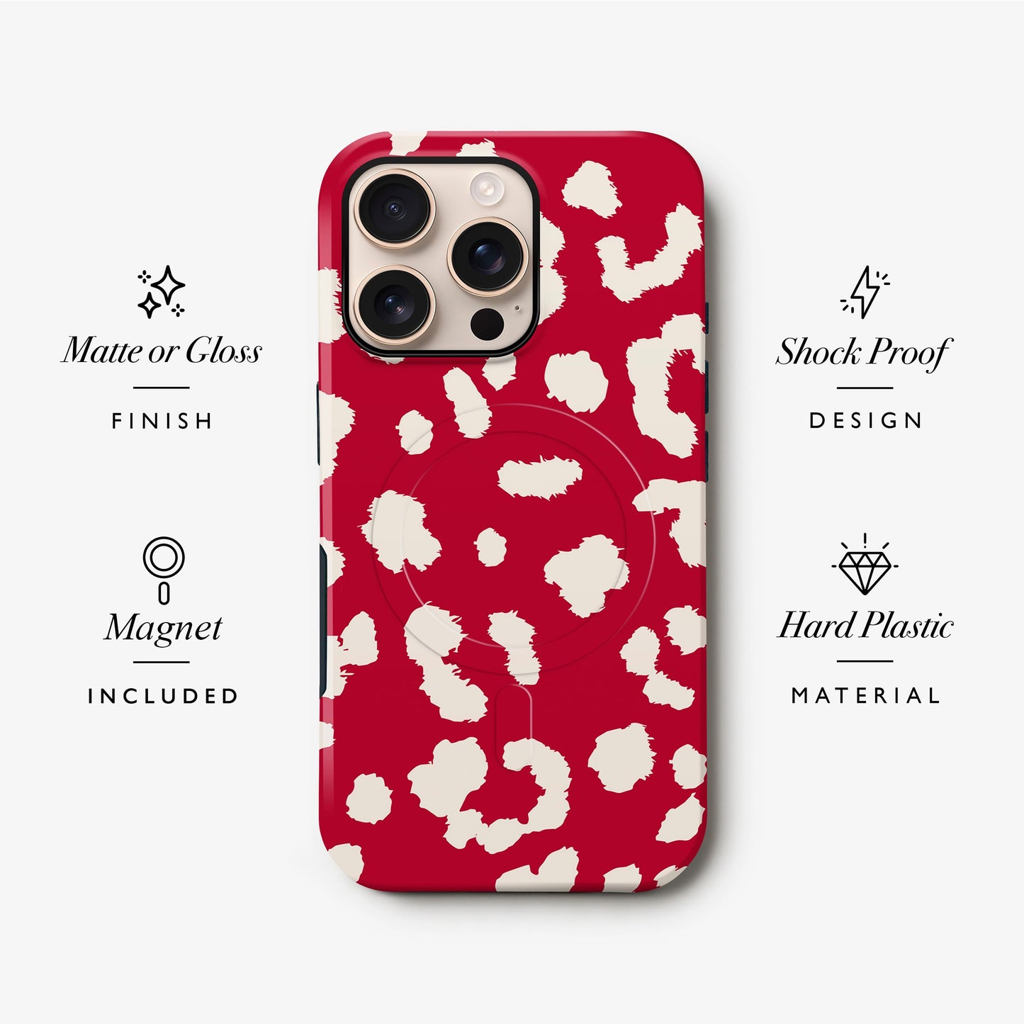 Abstract Red Leopard Print Magsafe Case