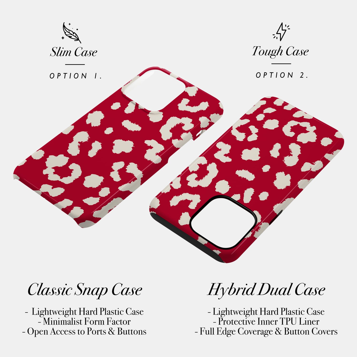 Abstract Red Cloud Leopard Print Case Phone Case