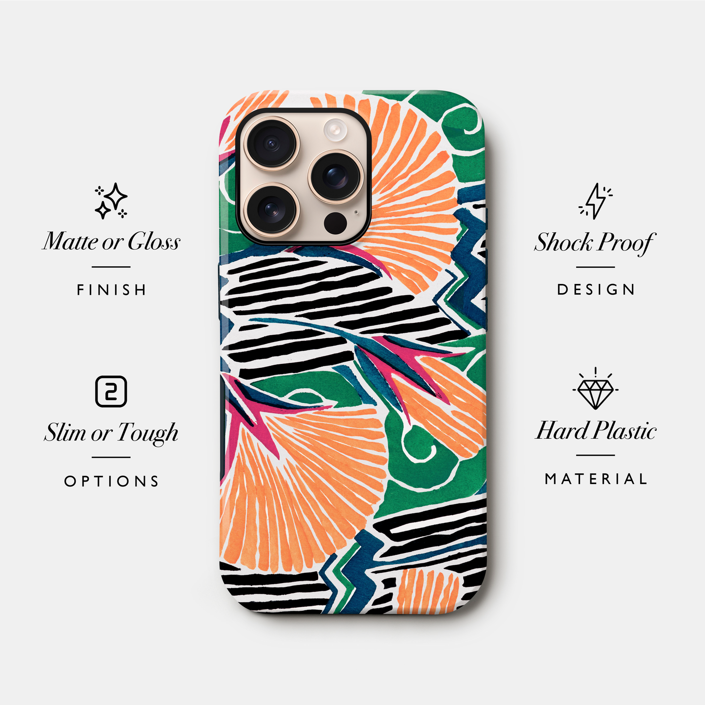 Retro Orange Floral Case Phone Case