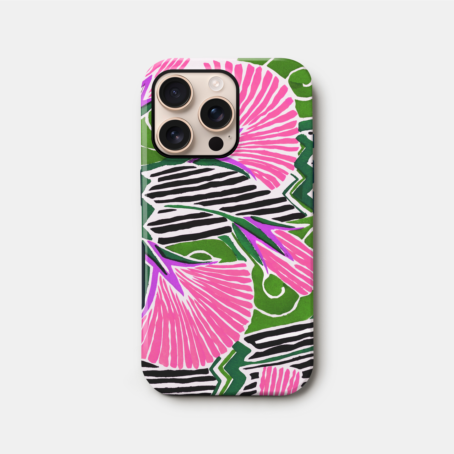 Retro Pink Floral Case iPhone 16 Phone Case