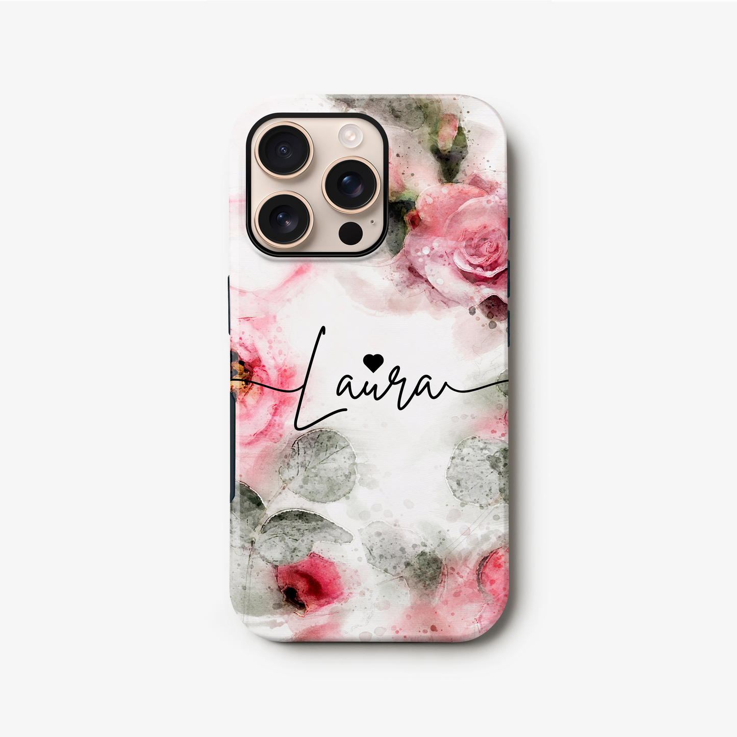 Personalised Rose Floral Print Phone Case iPhone 16 Pro Phone Case