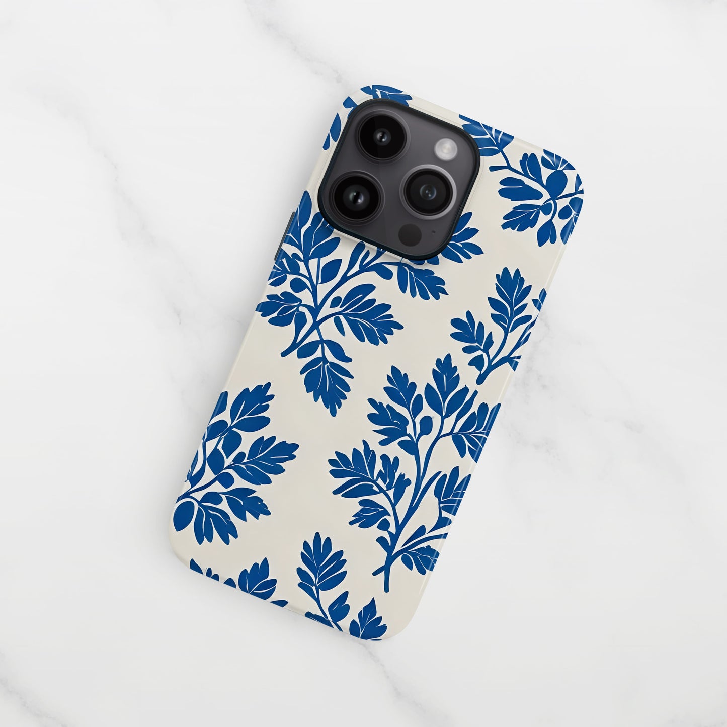 Royal Blue Abstract Floral Print Case Phone Case