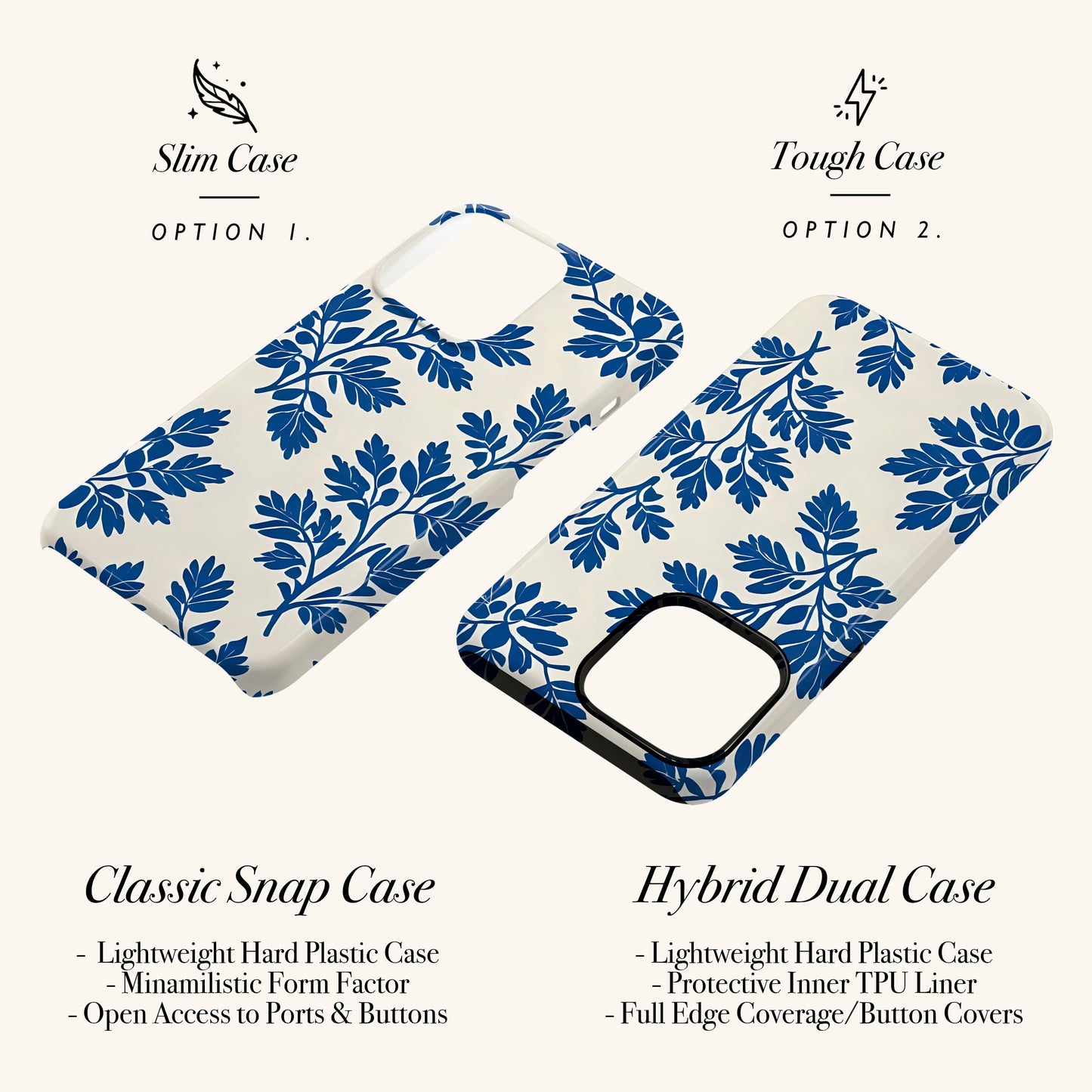 Royal Blue Abstract Floral Print Case Phone Case