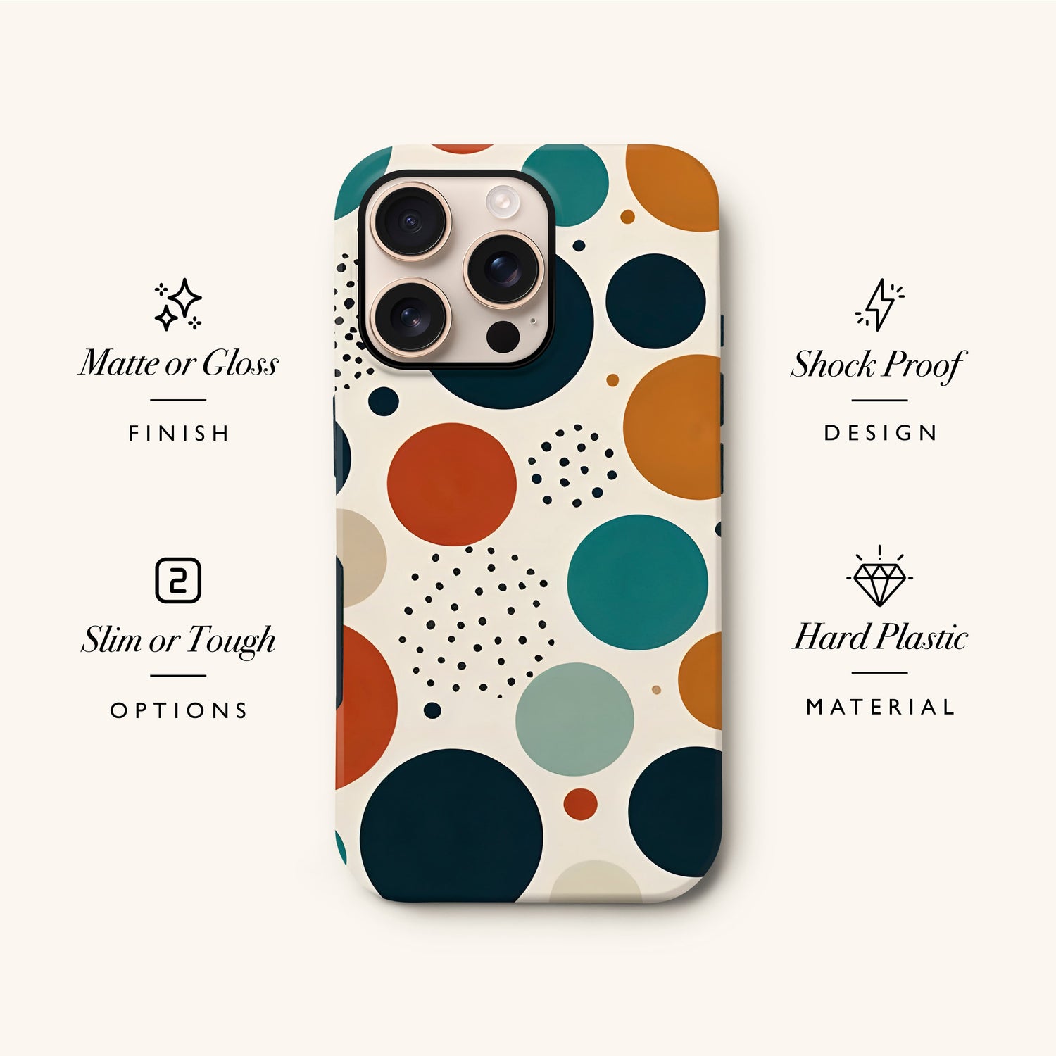 Abstract Spots Polka Dot Print Phone Case Phone Case